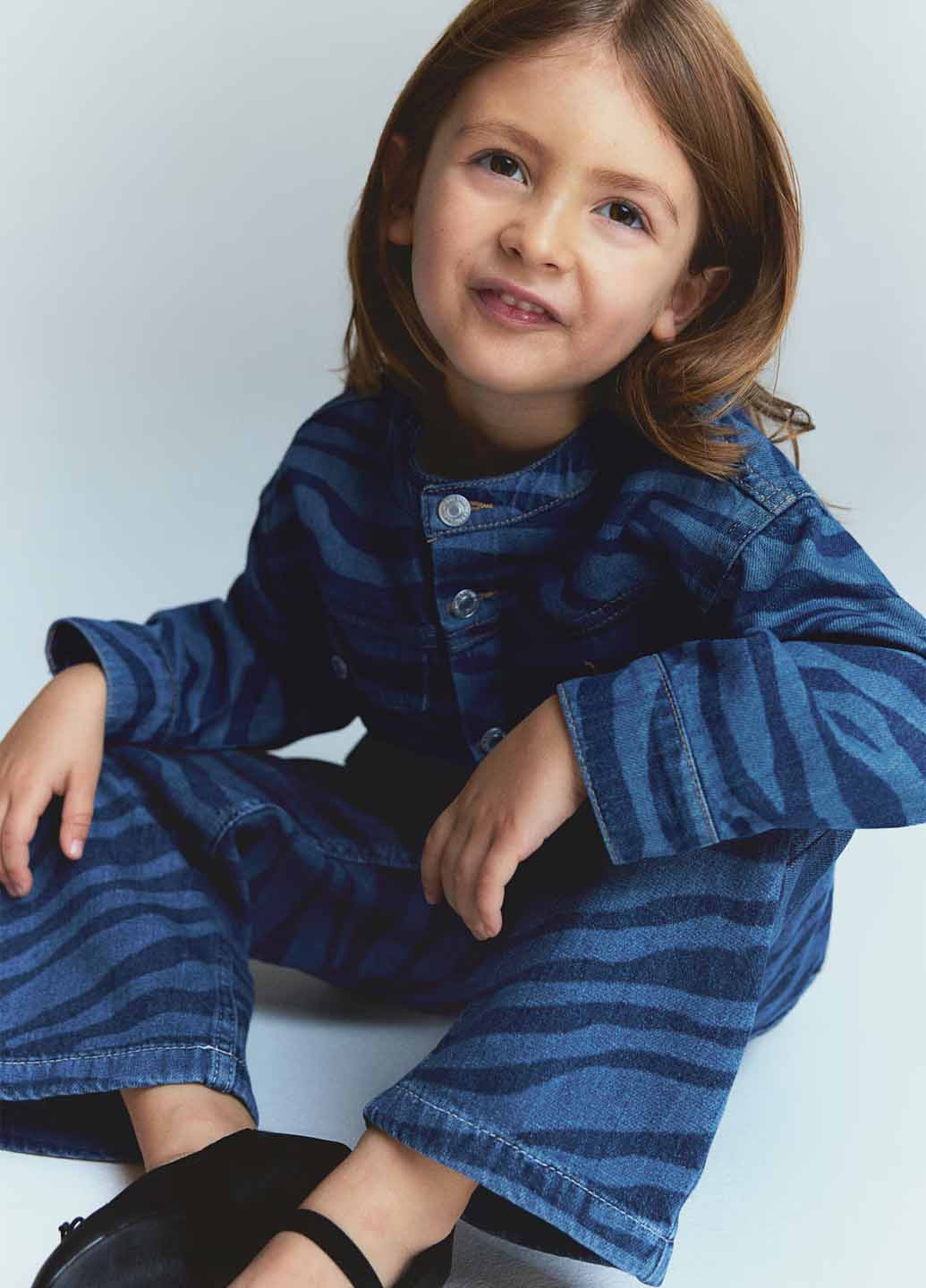 Синие демисезонные прямые джинсы H&M