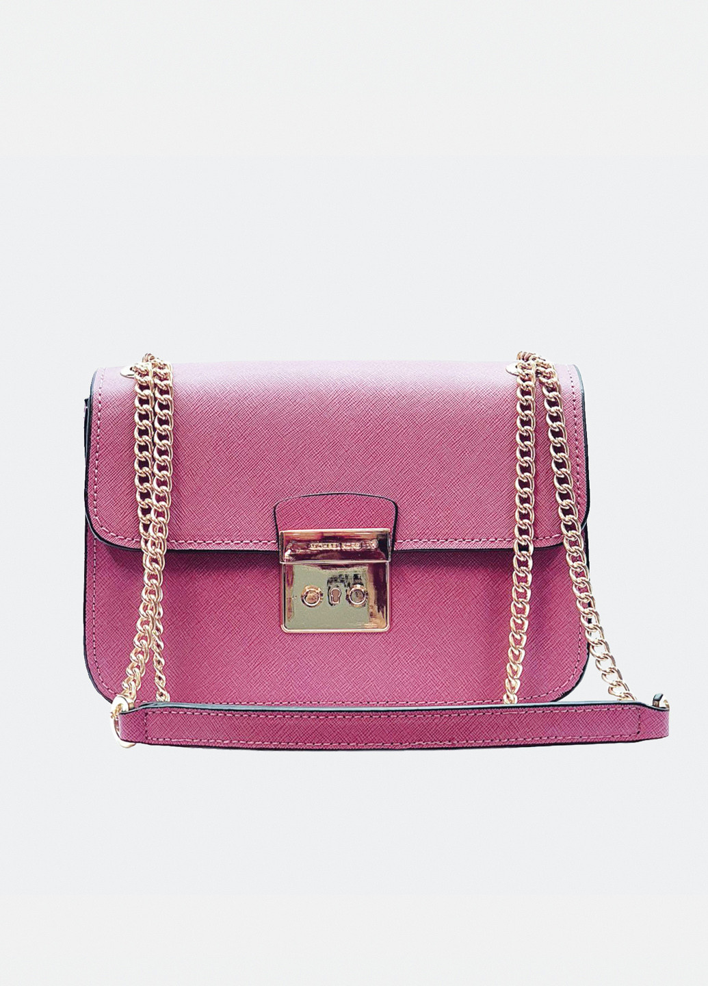 на плечо женская кожаная маленькая розовая на цепочке 1235 Fashion сумка (225899782)