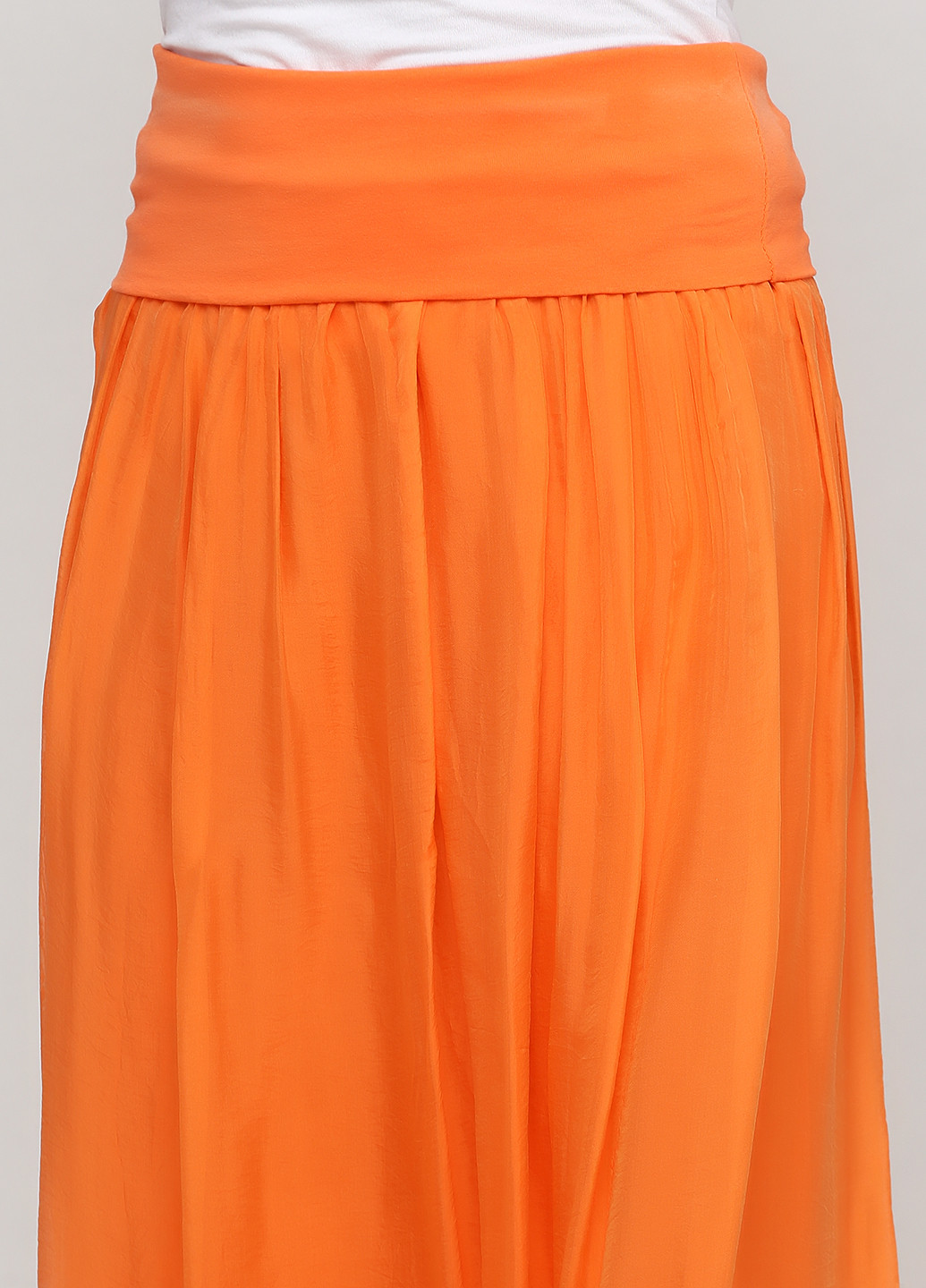 Оранжевая кэжуал однотонная юбка New Collection клешированная
