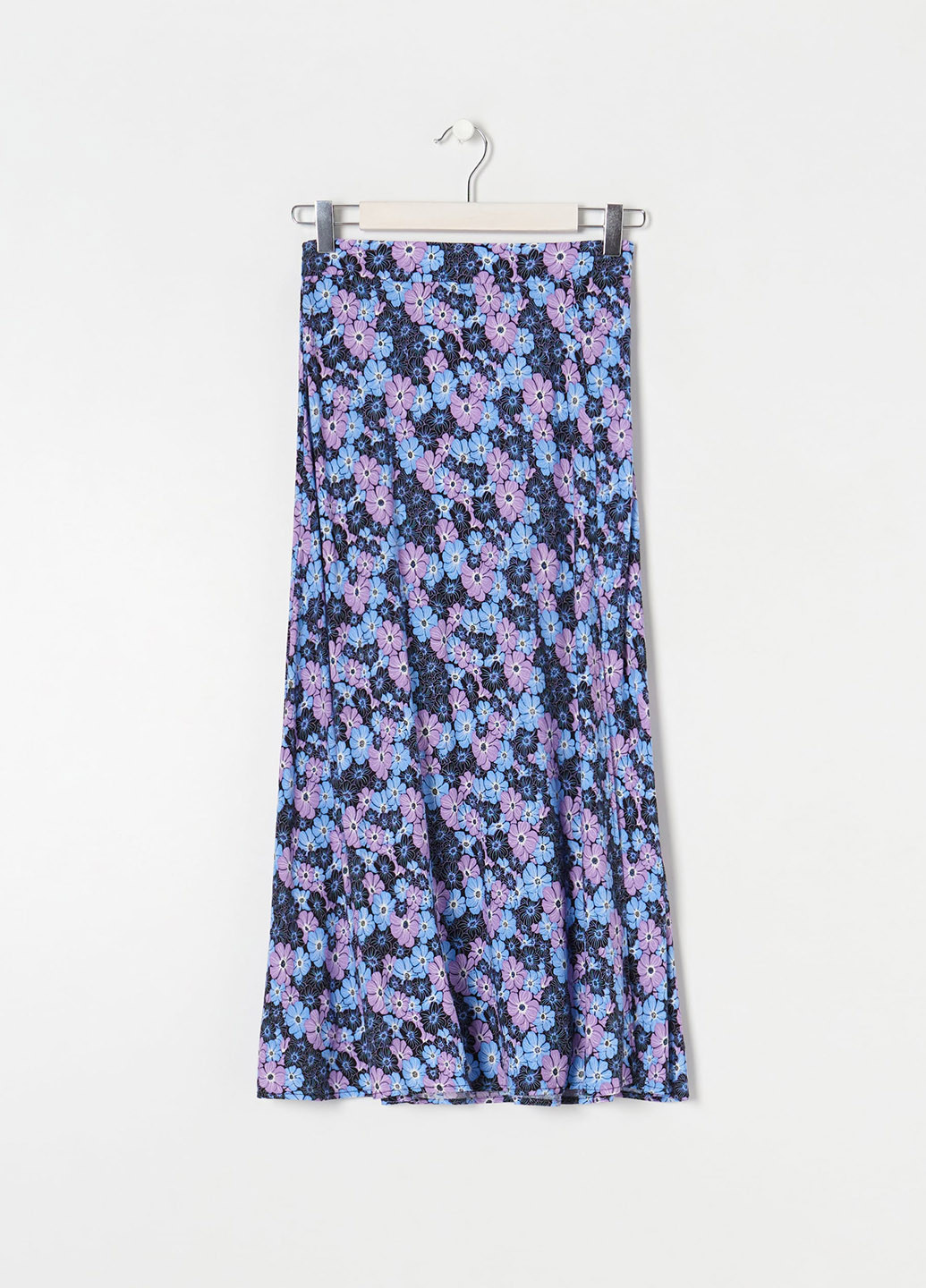 Синяя кэжуал цветочной расцветки юбка Sinsay