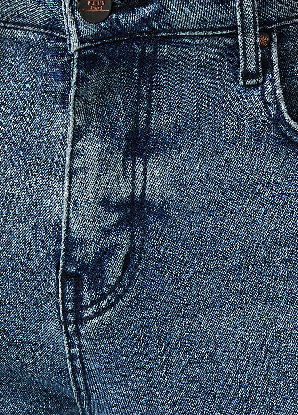Джинси KOTON завужені, скінні однотонні сині джинсові бавовна