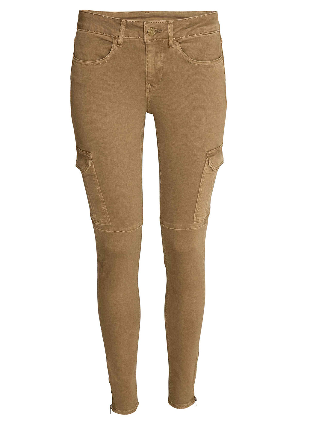 Светло-коричневые демисезонные зауженные джинсы H&M