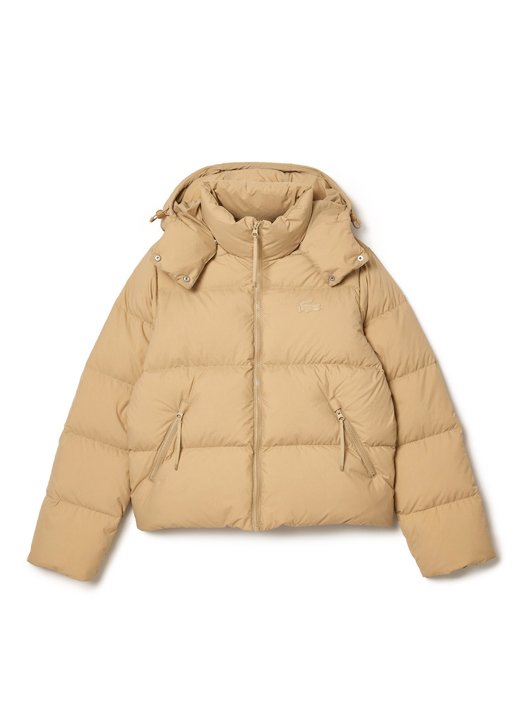 Темно-бежевый демисезонный Пуховик Lacoste