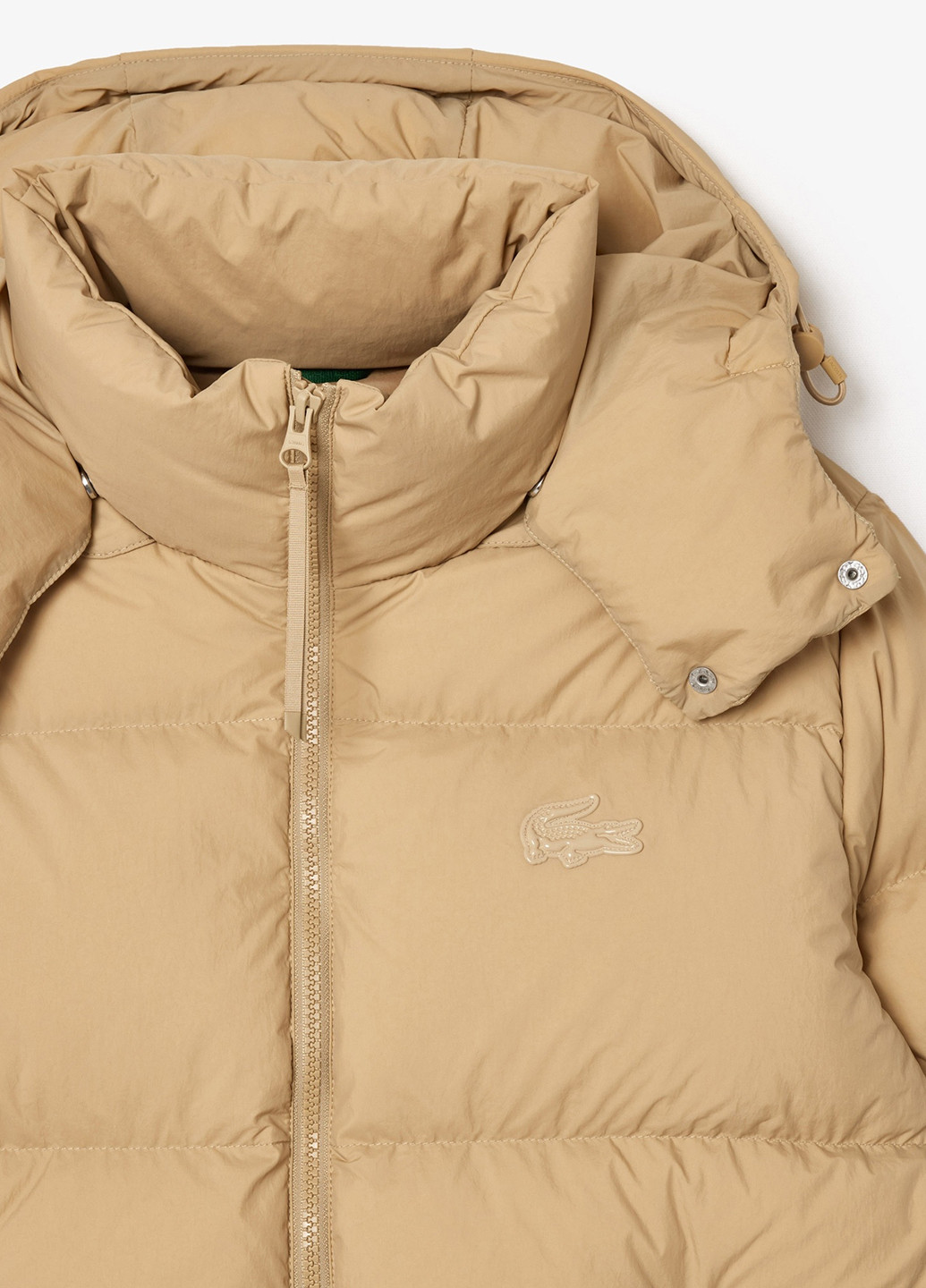 Темно-бежевый демисезонный Пуховик Lacoste