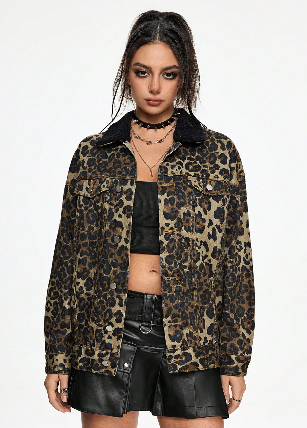 Комбинированная демисезонная куртка Romwe