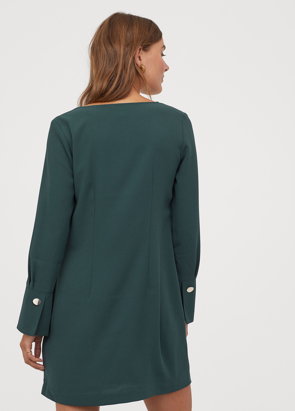 Темно-зелена вечірня сукня H&M однотонна