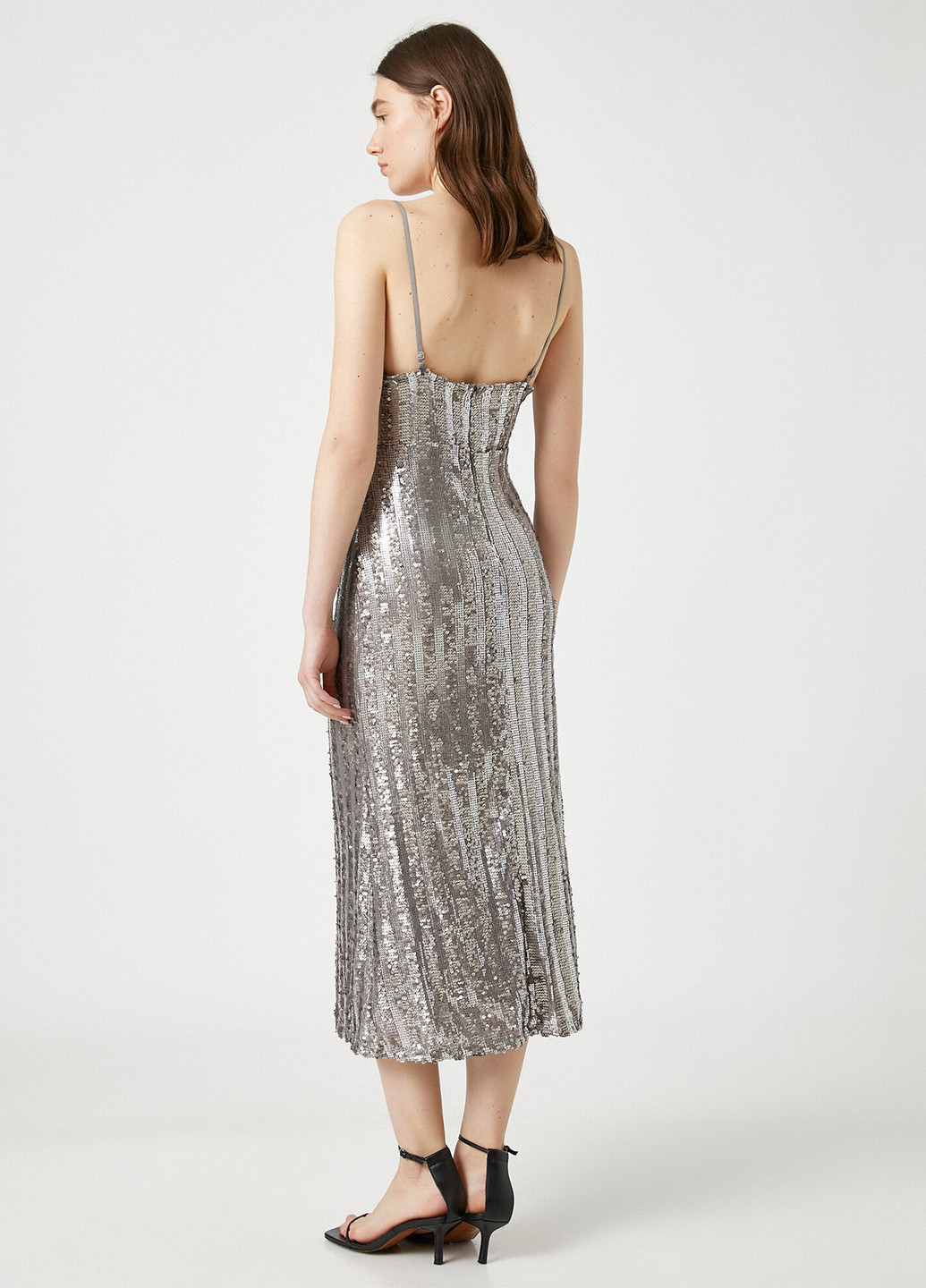 Серебряное кэжуал платье KOTON однотонное