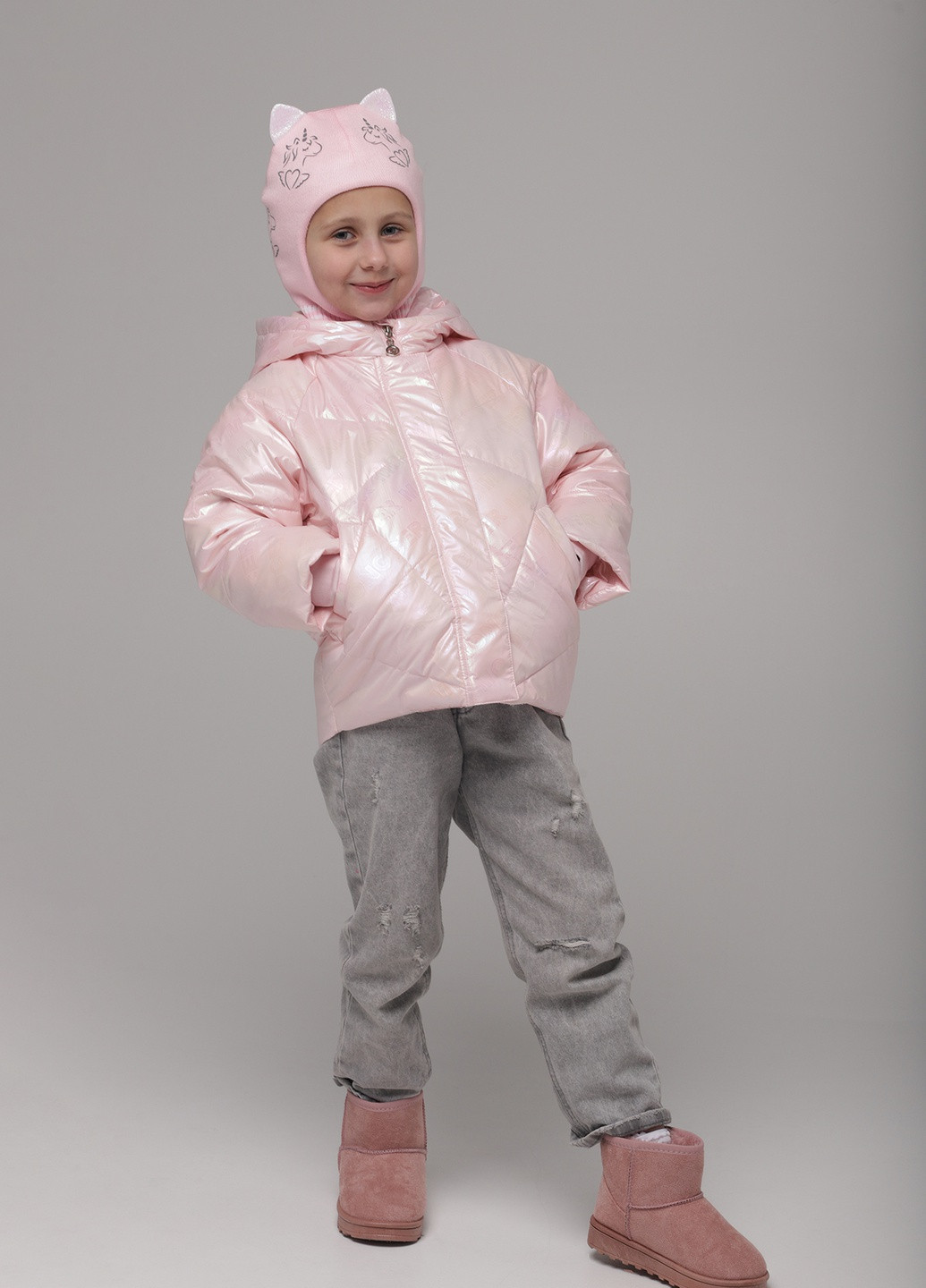 Розовая зимняя куртка XZKAMI