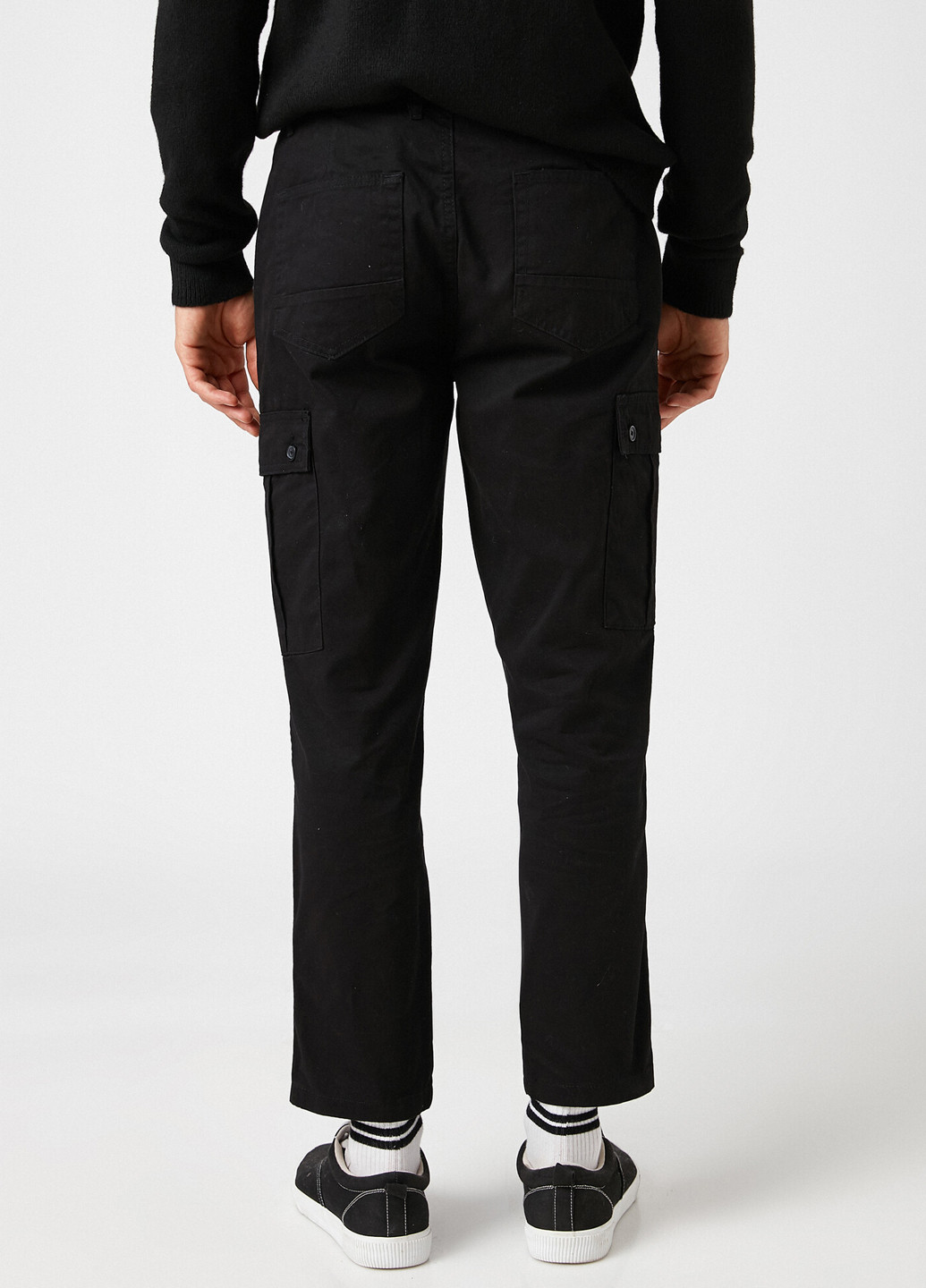 Черные кэжуал демисезонные укороченные, карго, зауженные брюки KOTON