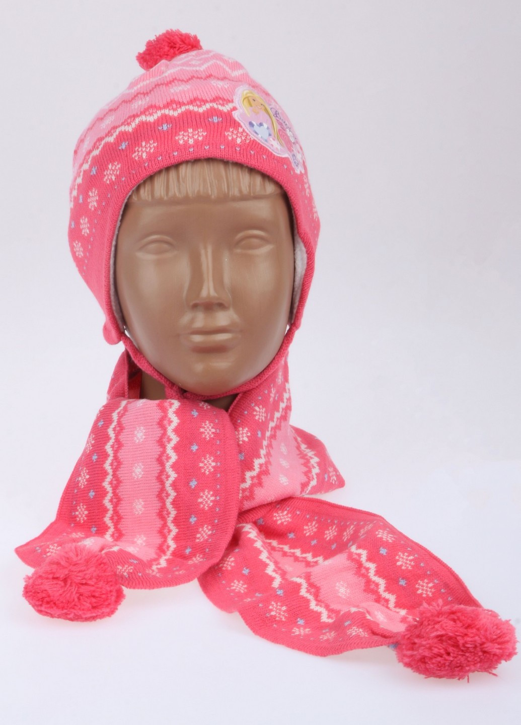 Рожевий комплект (шапка, шарф) Baobei