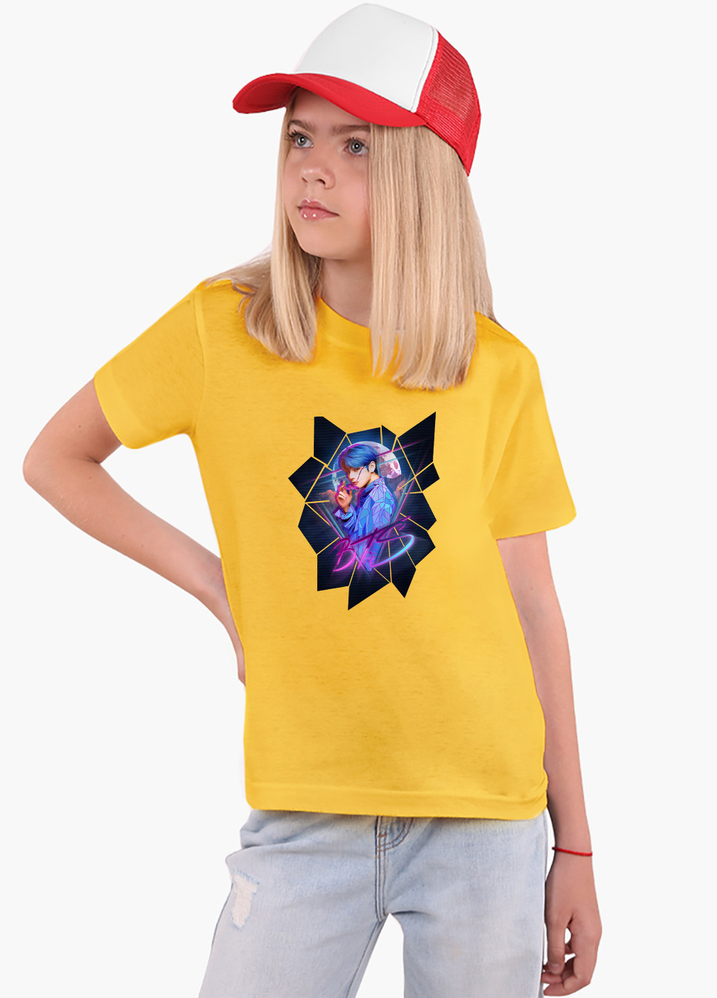 Жовта демісезонна футболка дитяча бтс (bts) (9224-1067) MobiPrint