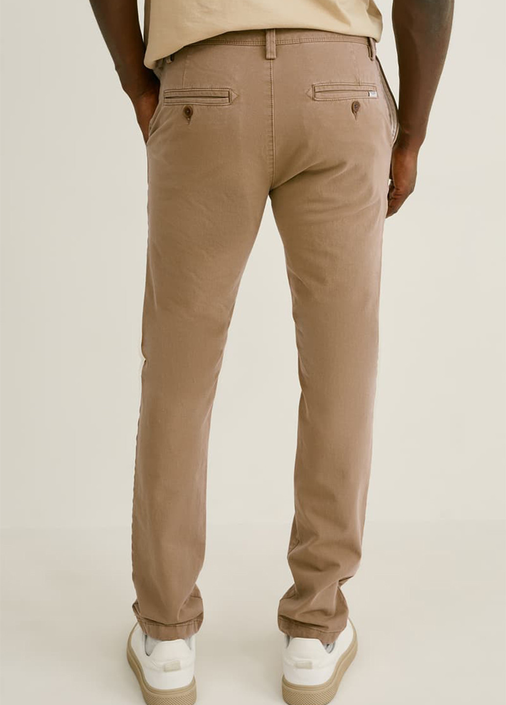 Бежевые кэжуал демисезонные зауженные брюки C&A