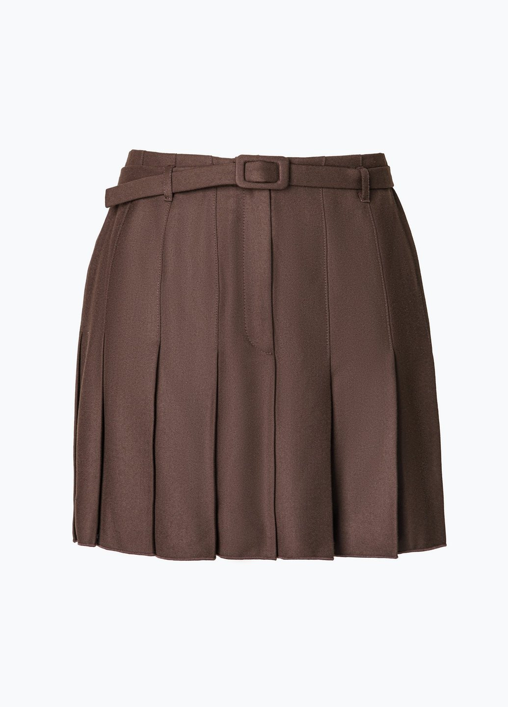 Коричневая кэжуал однотонная юбка Gepur плиссе