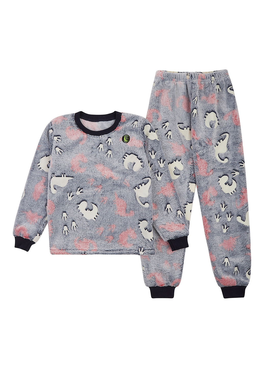 Серо-синяя зимняя пижама (свитшот, брюки) Flamingo