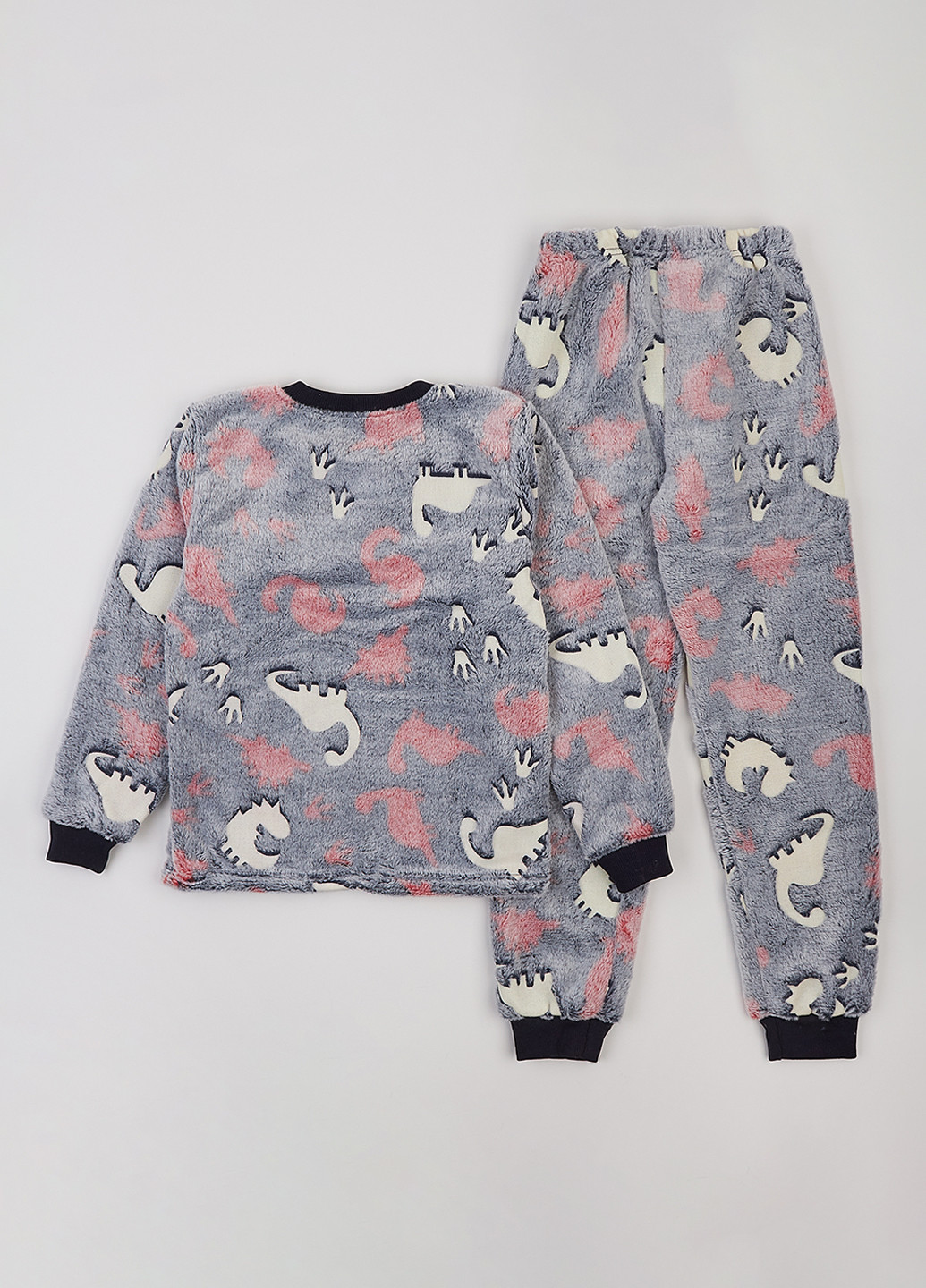 Серо-синяя зимняя пижама (свитшот, брюки) Flamingo
