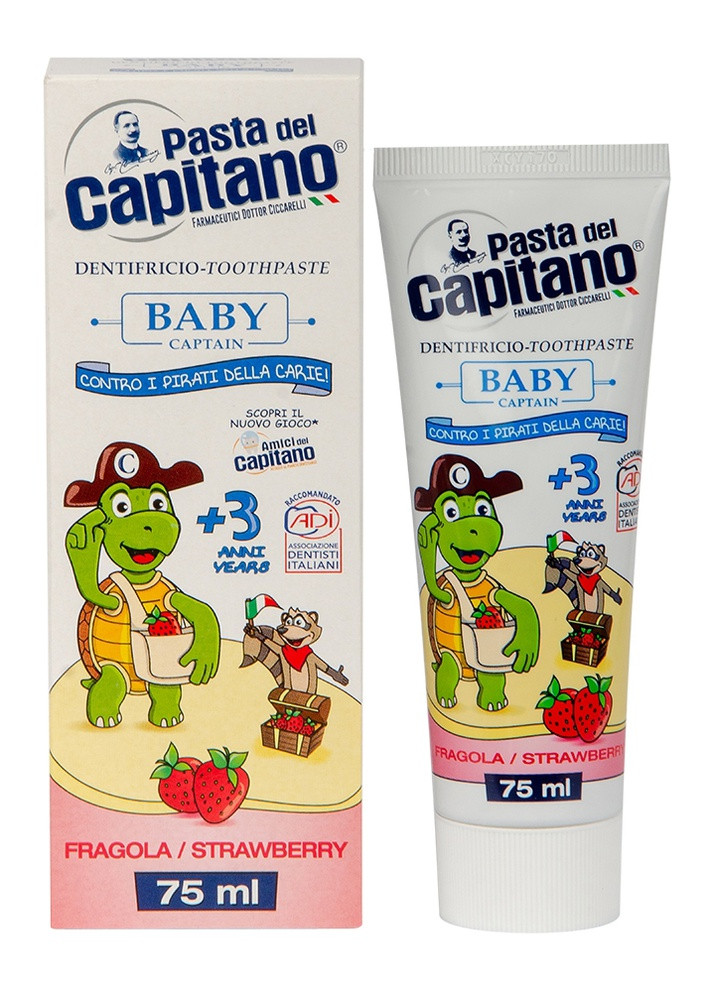 Зубная паста Baby Strawberry 3+ 75 мл Pasta del Capitano (225544526)
