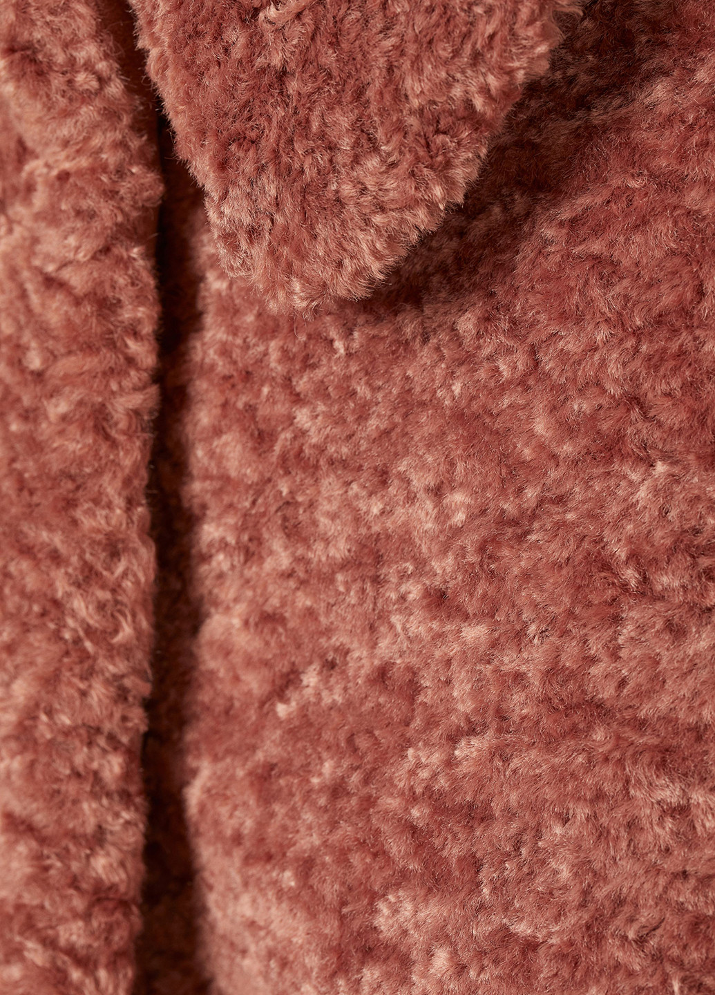 Полушубок H&M однотонный розовый кэжуал