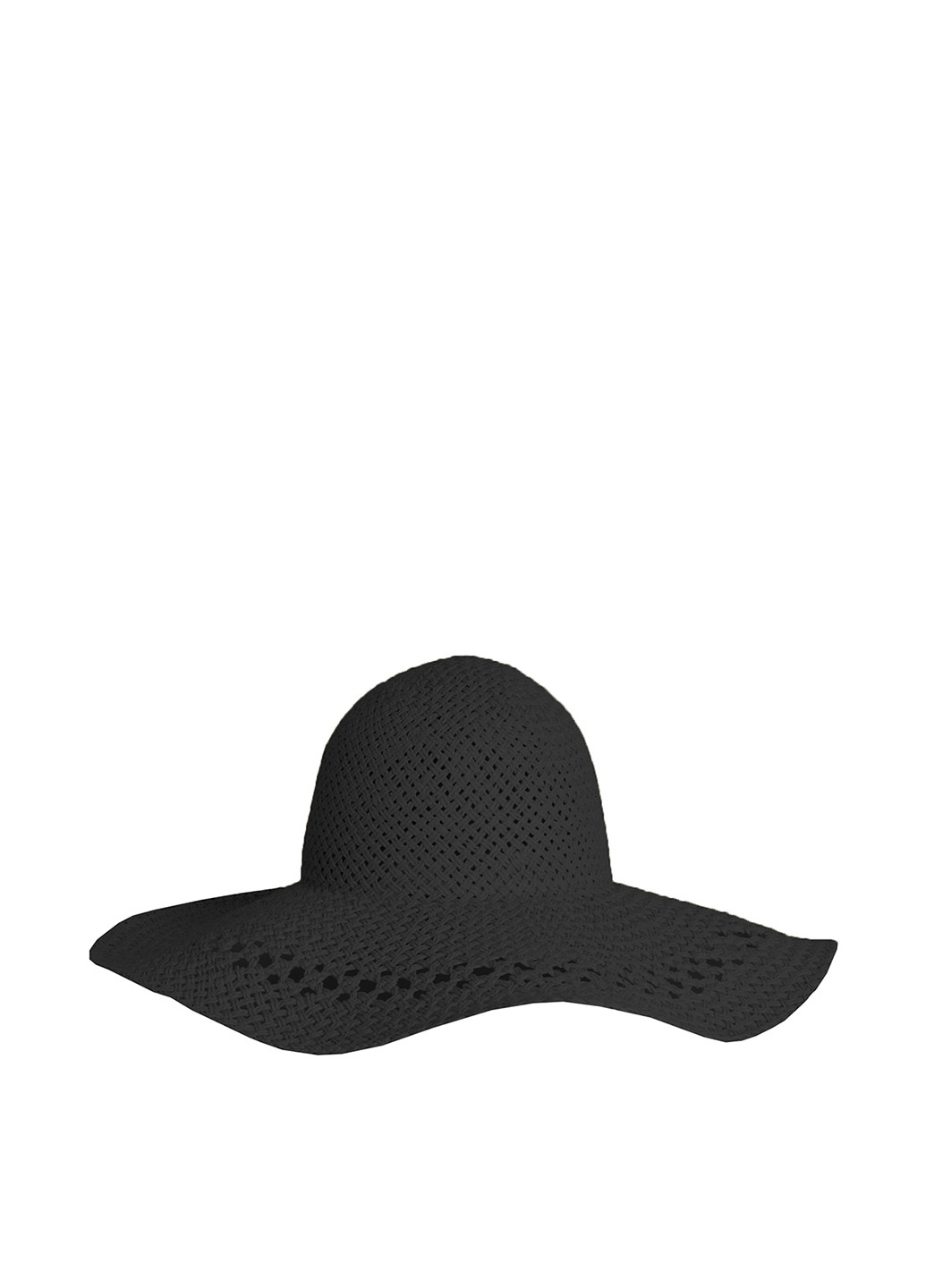 Шляпа H&M широкополая однотонная чёрная кэжуал искусственная солома
