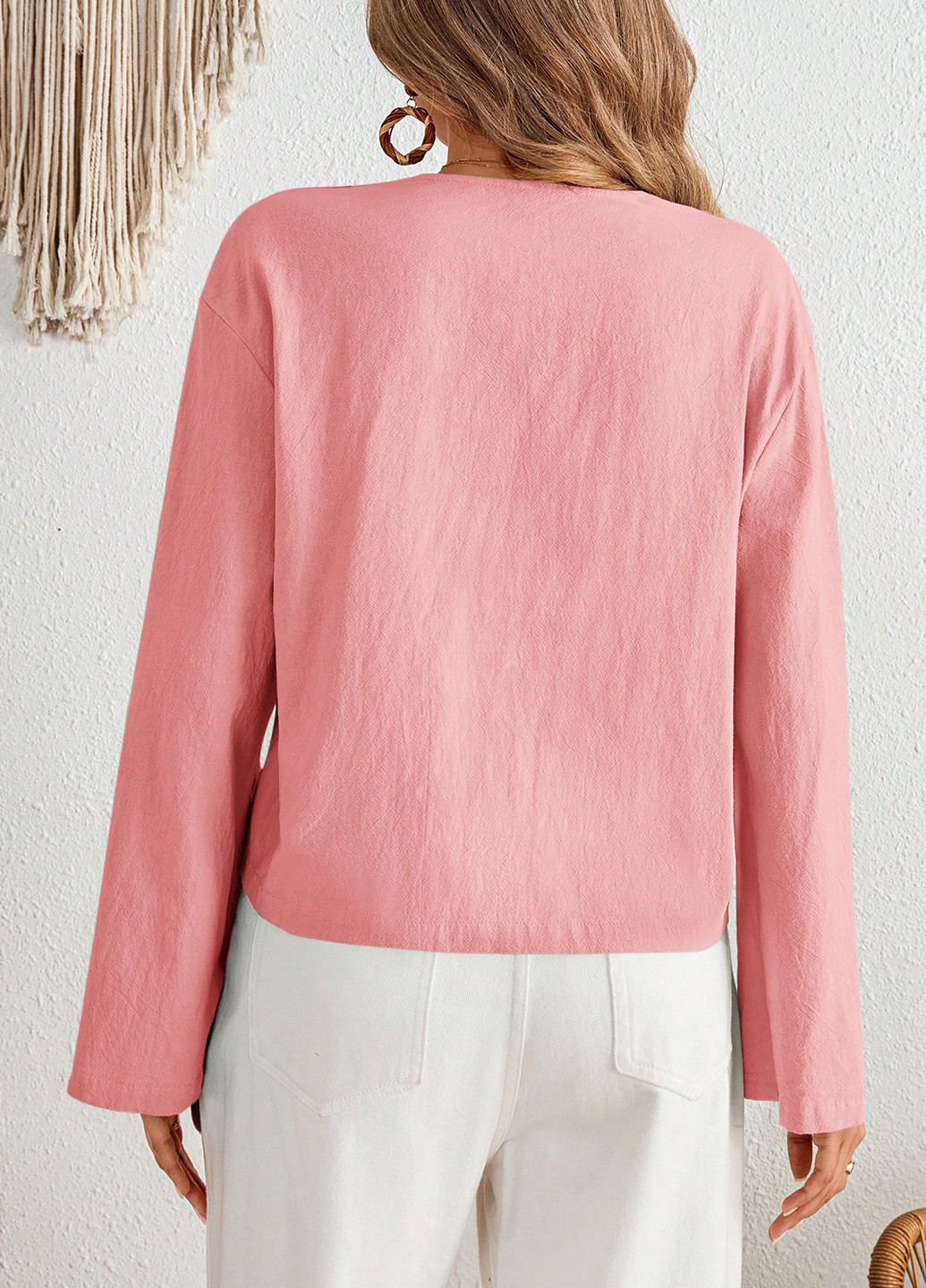 Розовый женский жакет SHEIN однотонный - демисезонный