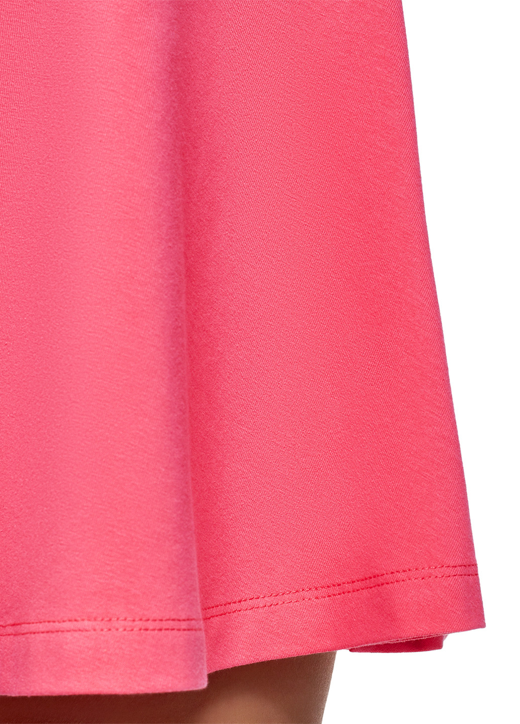 Розовая кэжуал однотонная юбка Oodji клешированная-солнце