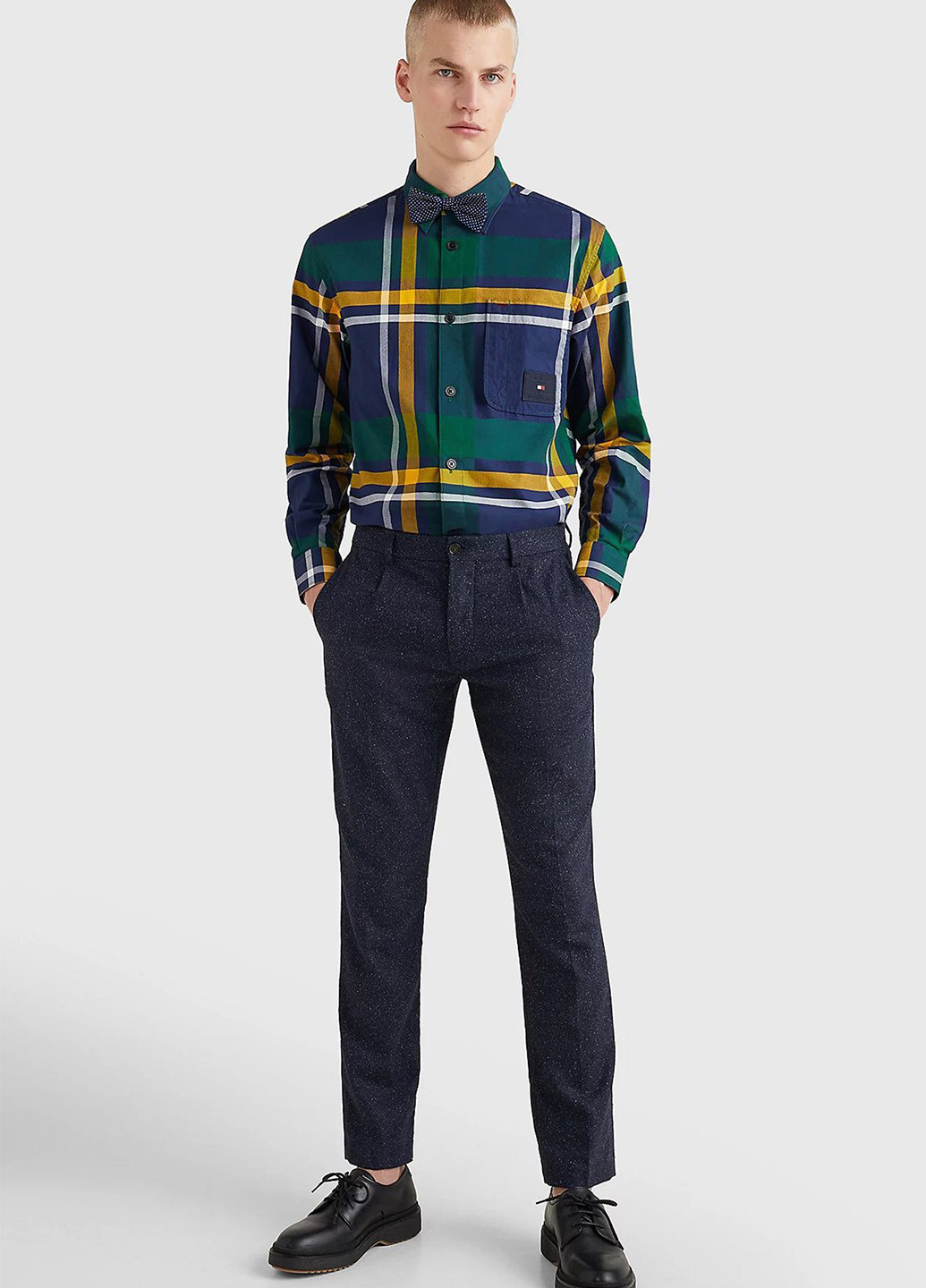 Зеленая кэжуал рубашка в клетку Tommy Hilfiger