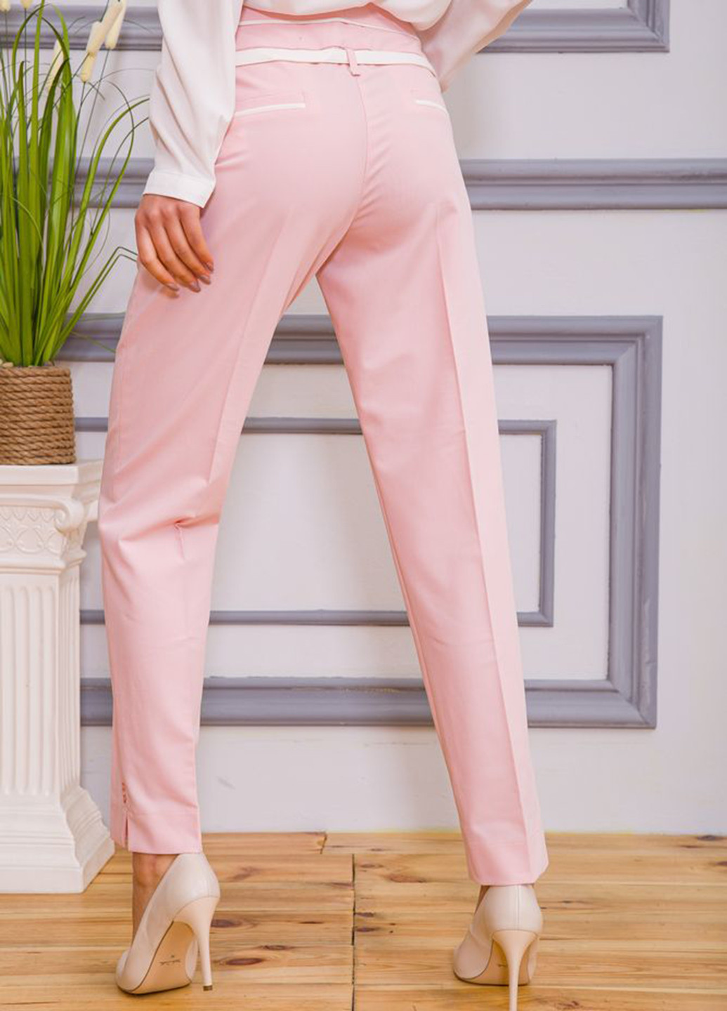 Розовые кэжуал летние прямые брюки Ager