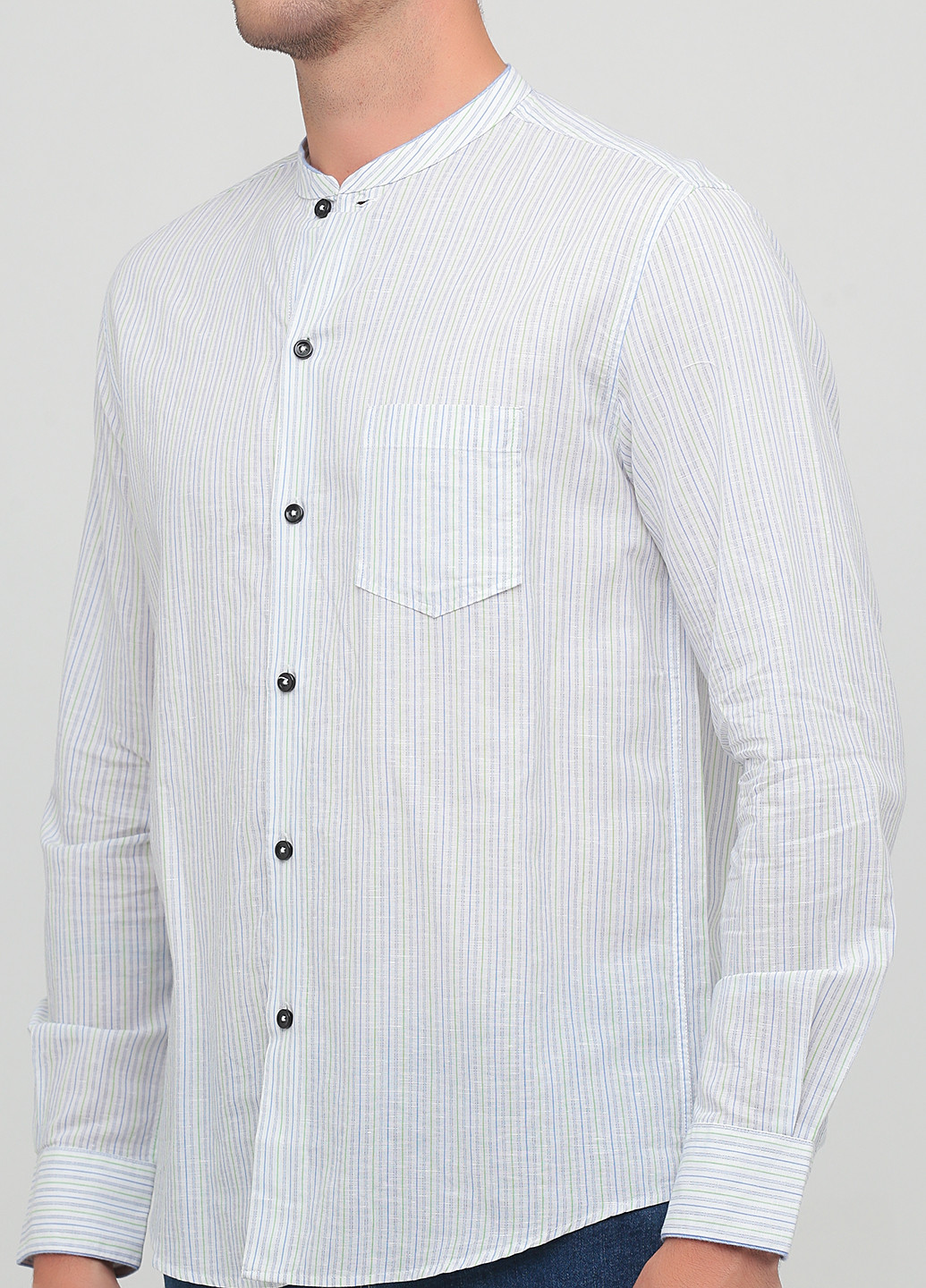 Белая кэжуал рубашка в полоску United Colors of Benetton