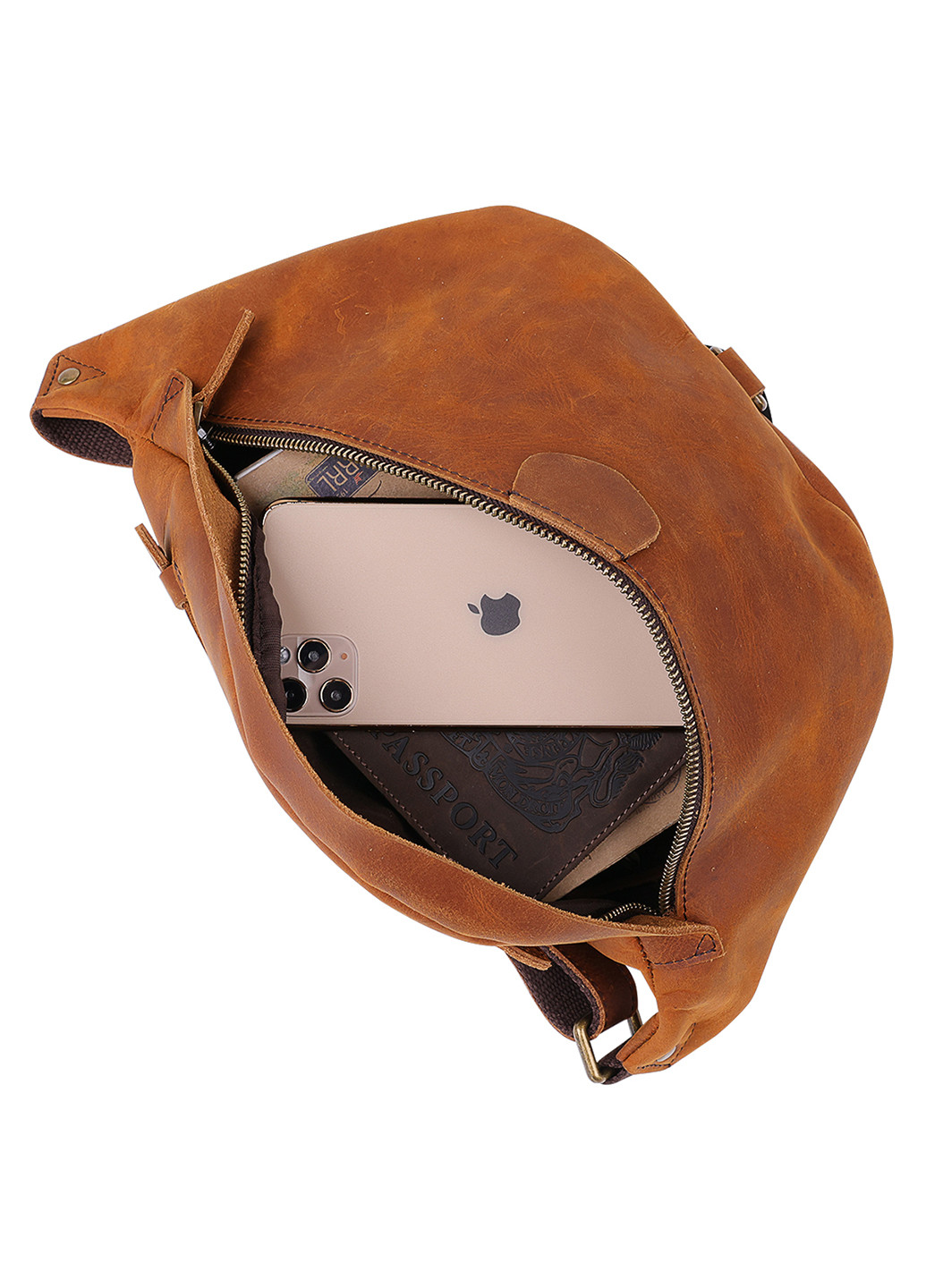 Мужская кожаная сумка на пояс 32х16х13 см Vintage (252133513)