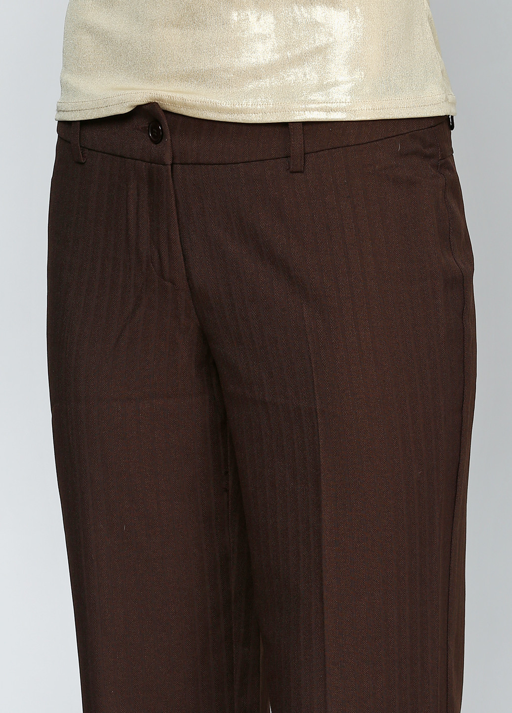 Коричневые кэжуал демисезонные со средней талией брюки Vila Clothes
