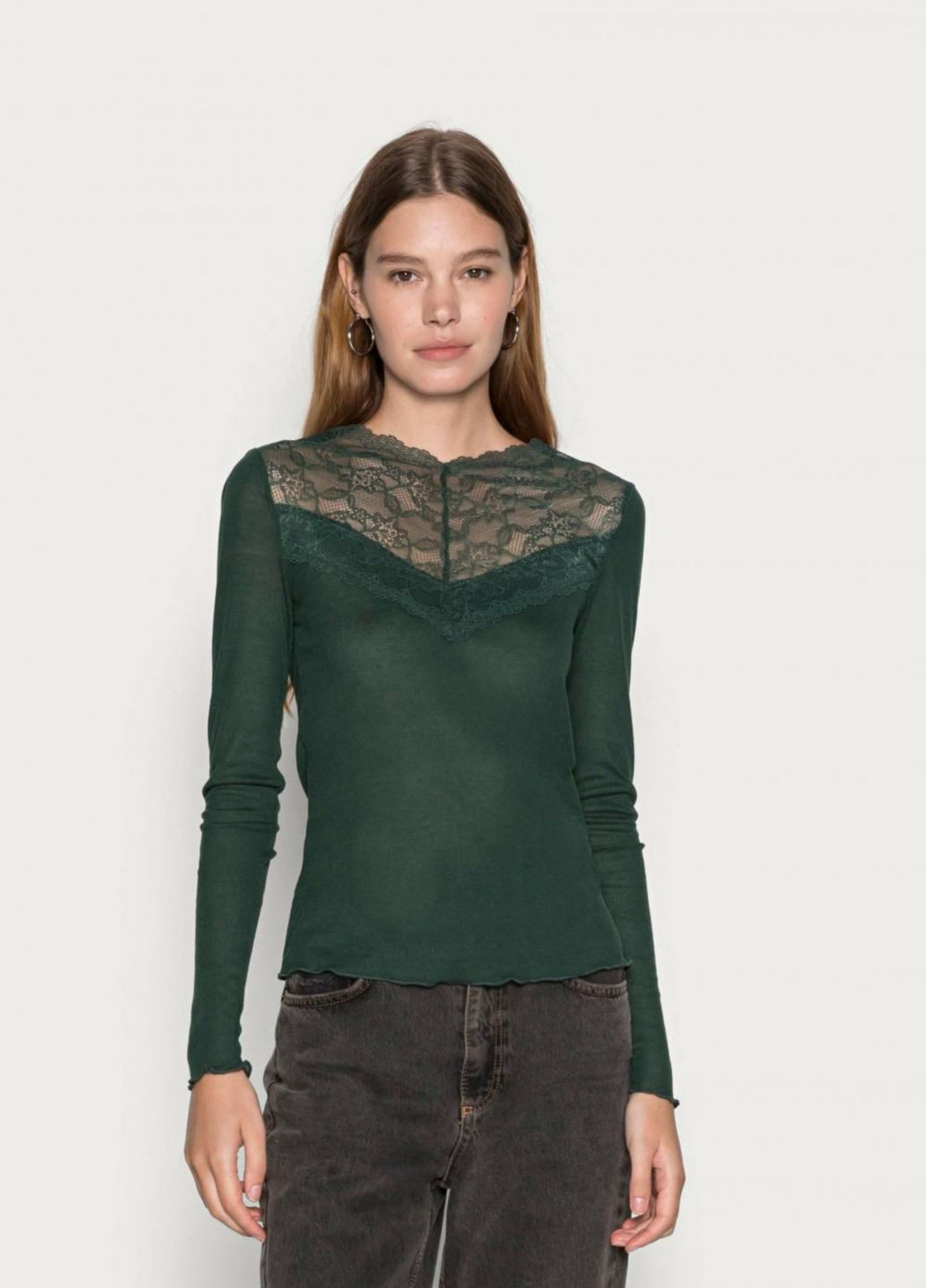 Темно-зеленая демисезонная блуза Vero Moda