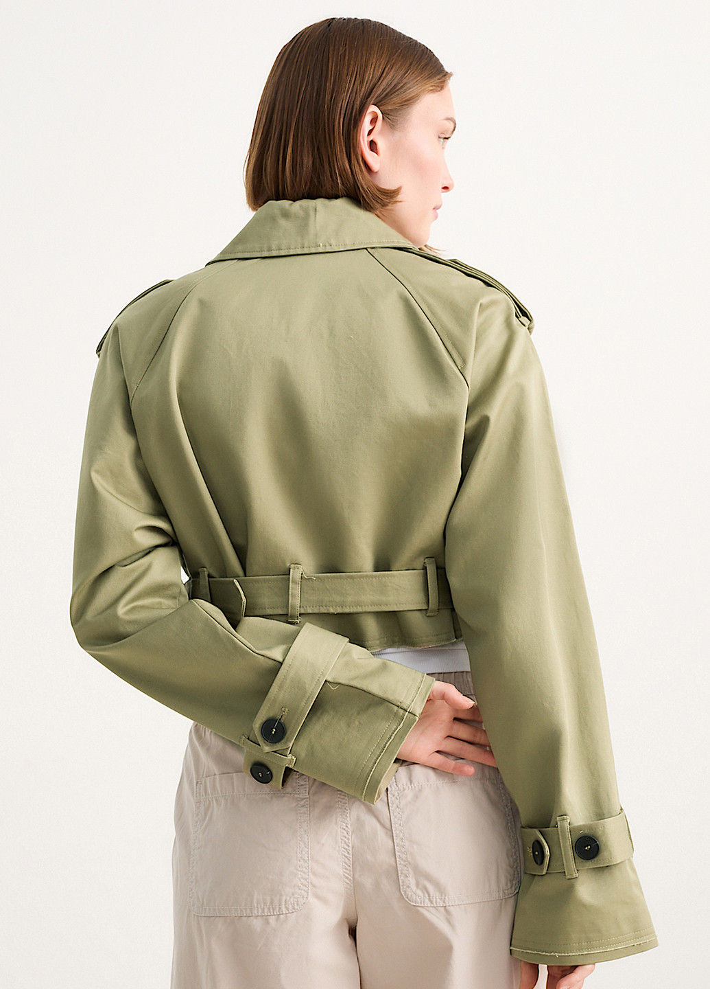 Сіро-зелена демісезонна куртка косуха C&A