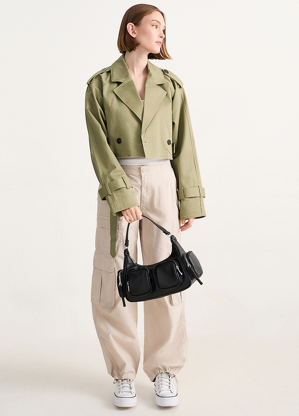 Сіро-зелена демісезонна куртка косуха C&A