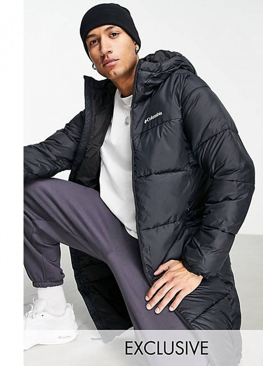 Черная зимняя куртка зимняя удлиненная пальто Columbia 103311721