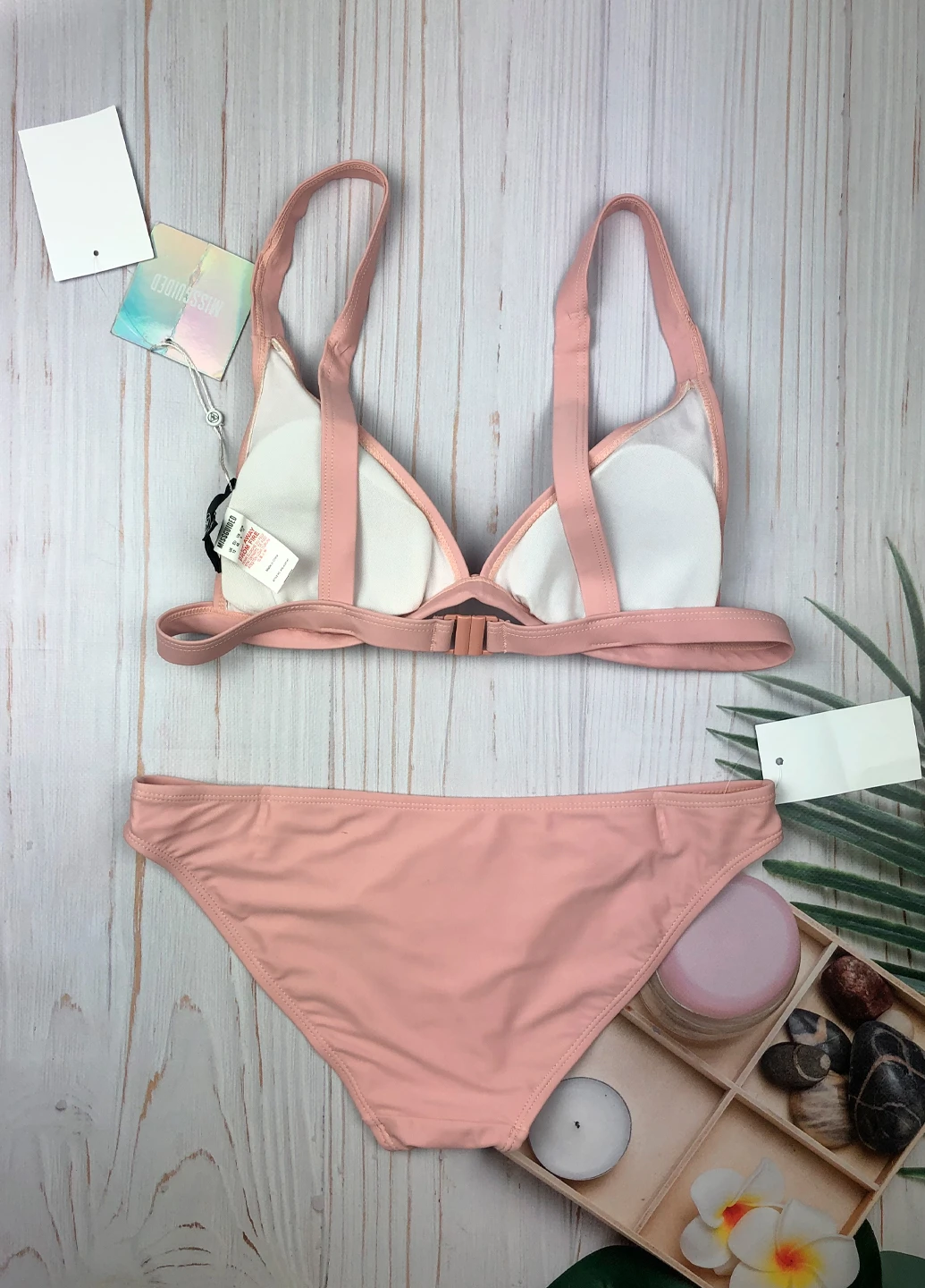 Пудровий літній купальник Missguided
