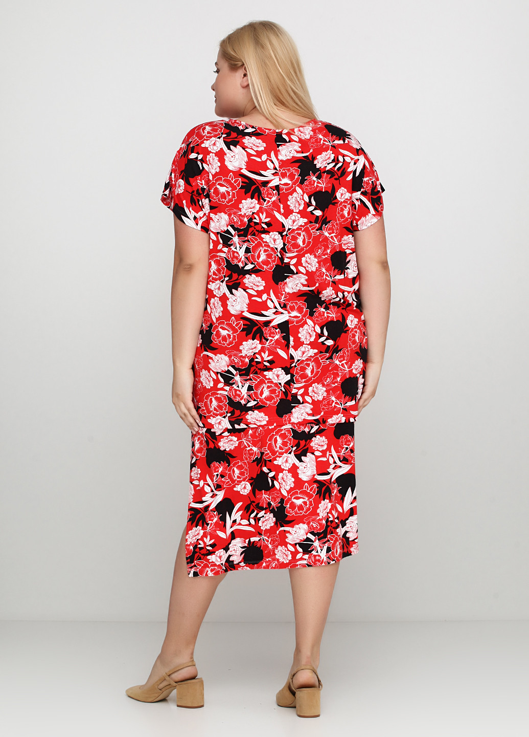 Костюм (блуза, юбка) Adia Fashion цветочный красный кэжуал