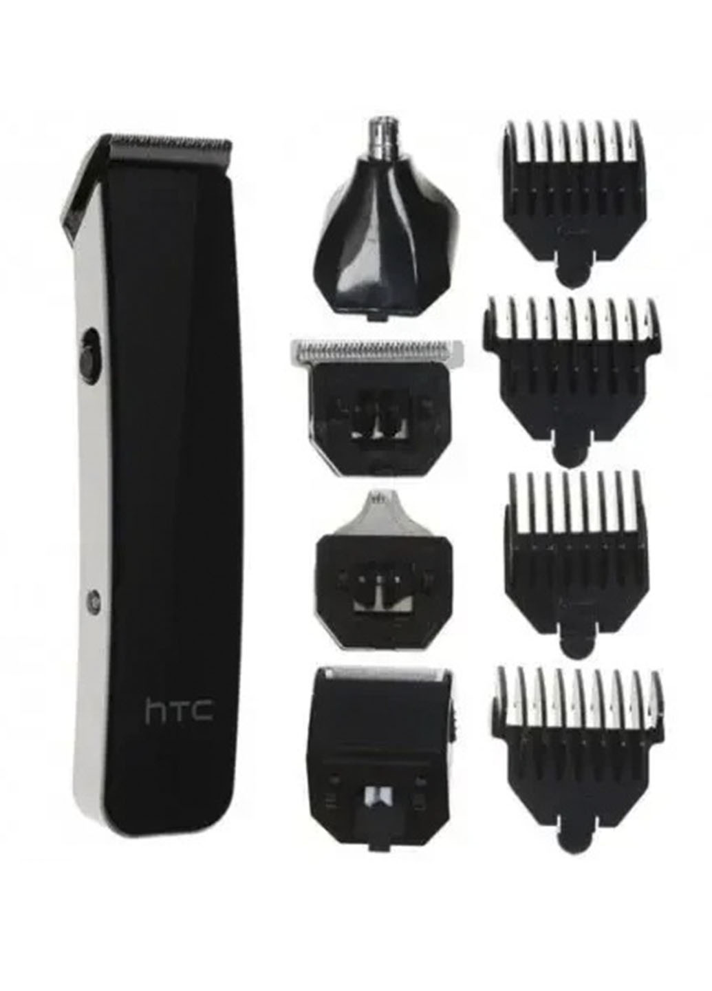 Машинка для стрижки, бритья, удаления волос из ушей и носа AT-1201 с аккумулятором и c 5-ю насадками Remax чёрные