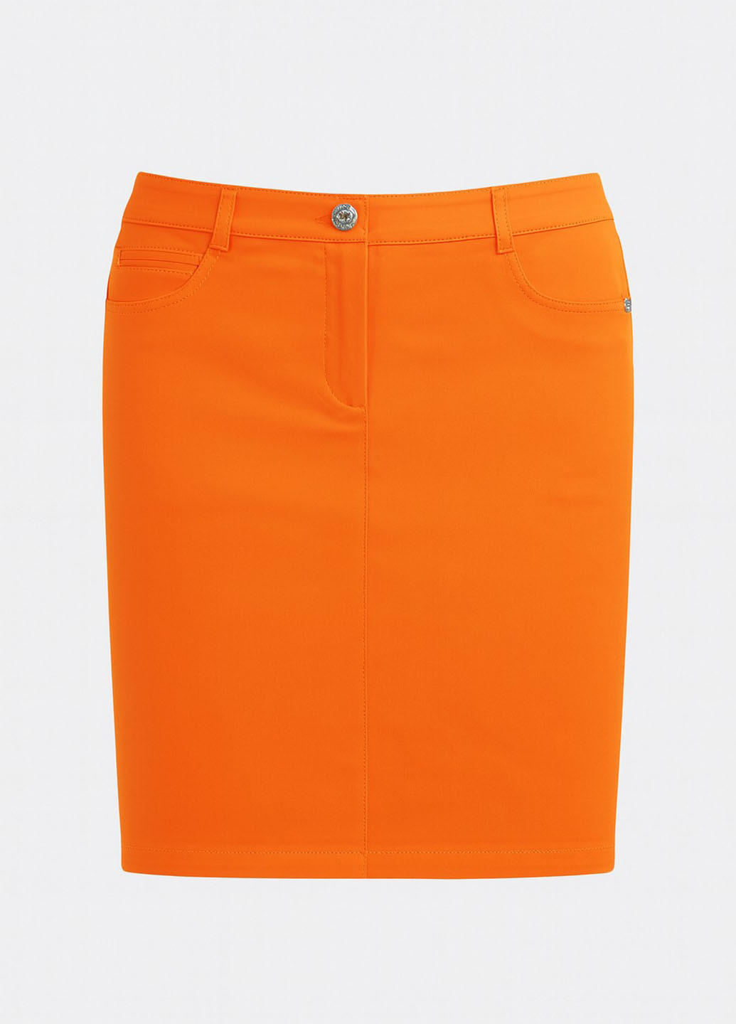 Оранжевая кэжуал однотонная юбка Sassofono карандаш