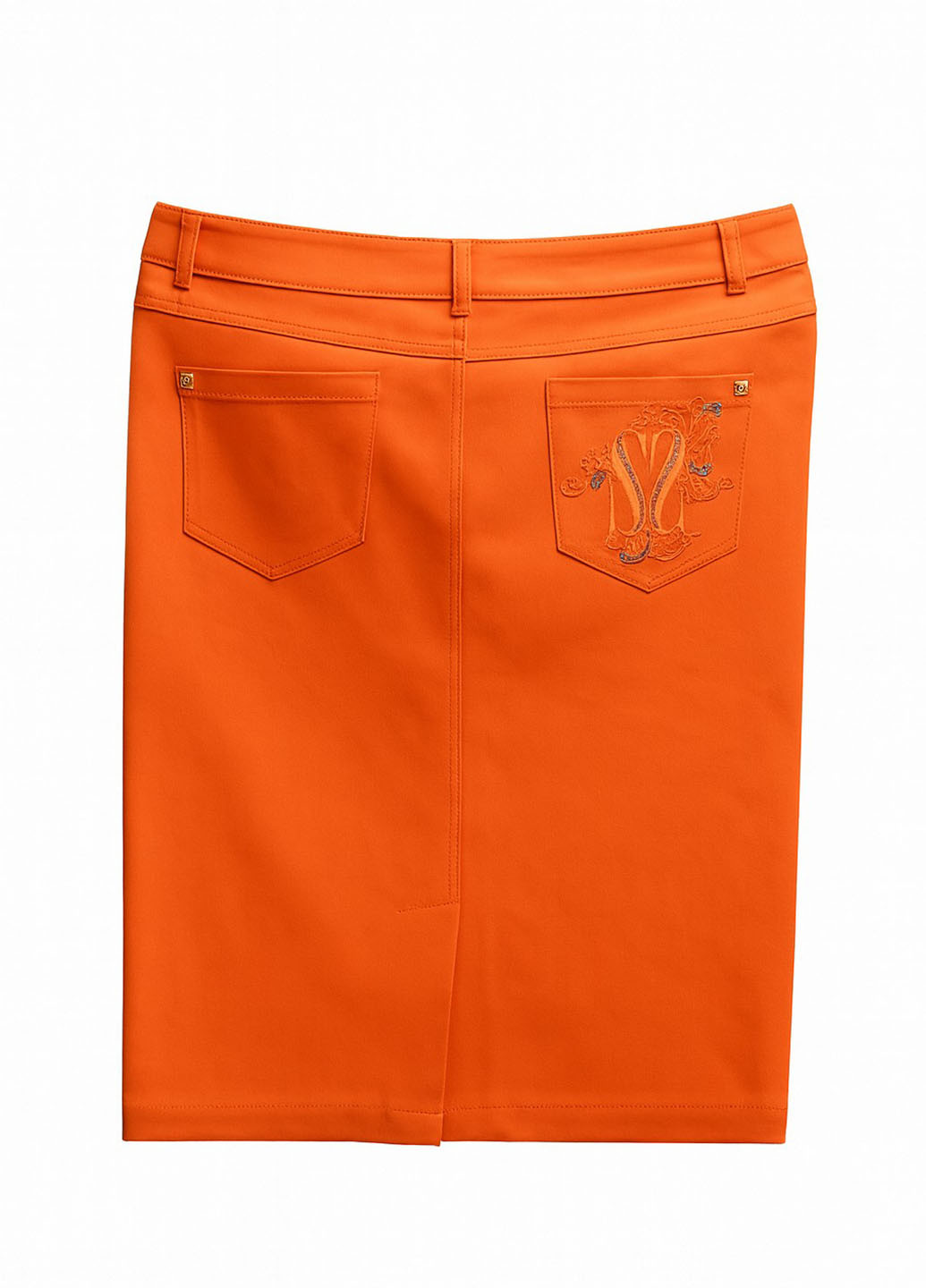 Оранжевая кэжуал однотонная юбка Sassofono карандаш