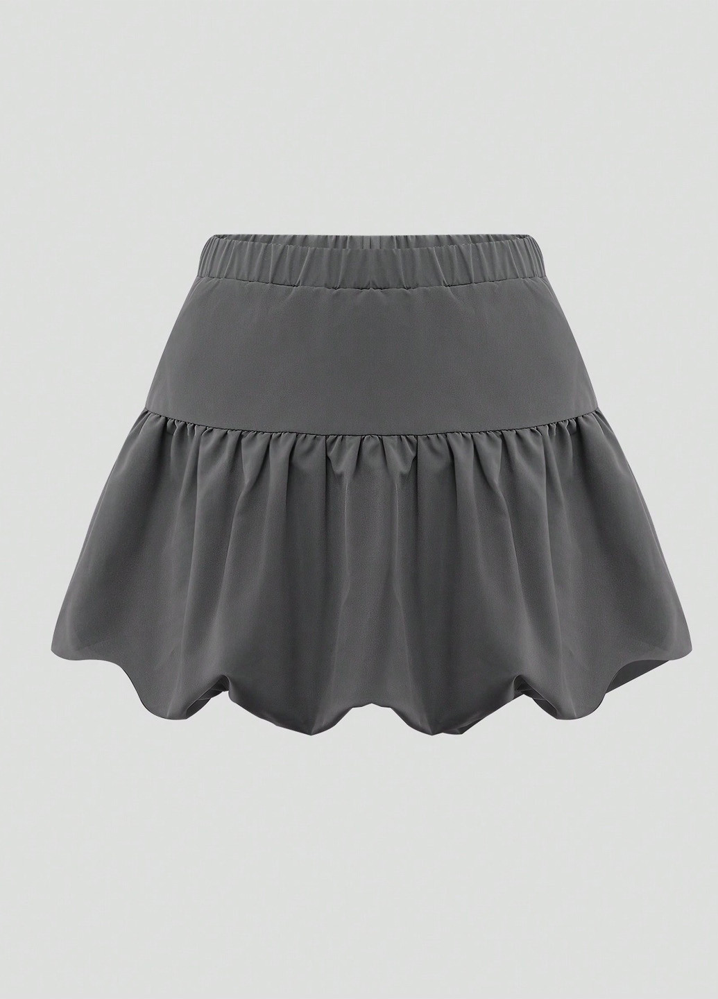 Серая кэжуал однотонная юбка SHEIN баллон