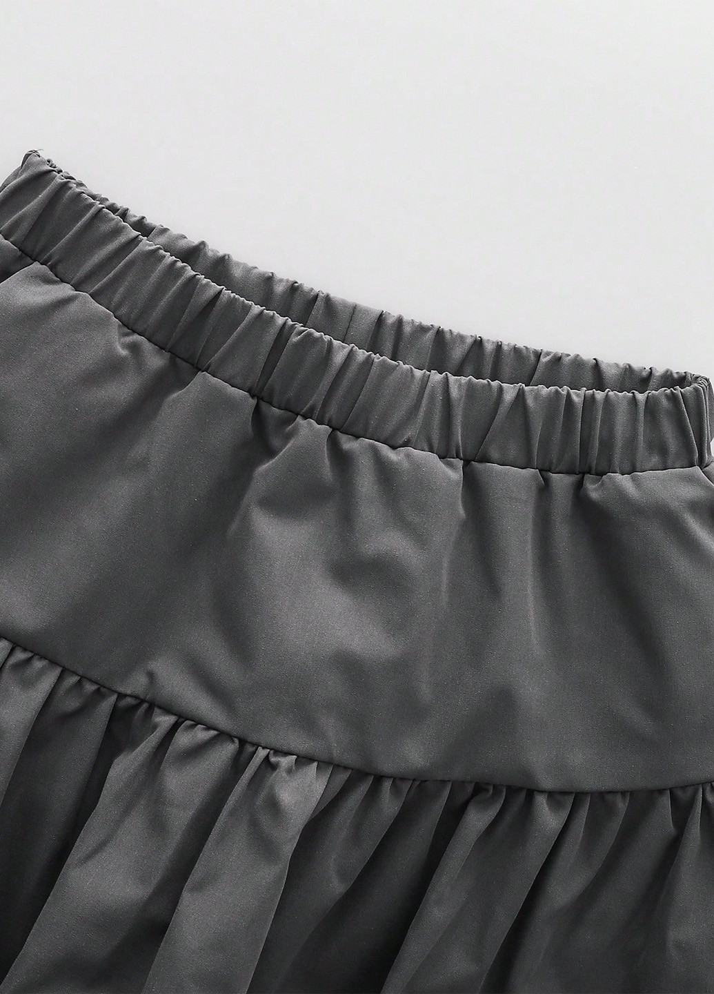 Серая кэжуал однотонная юбка SHEIN баллон