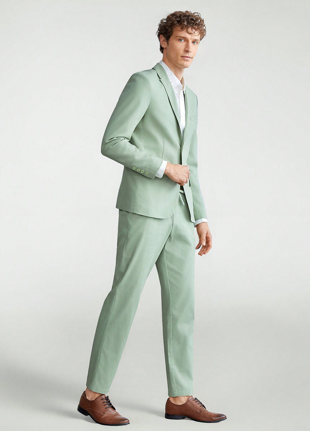 М'ятний демісезонний костюм (піджак, штани) брючний SHEIN