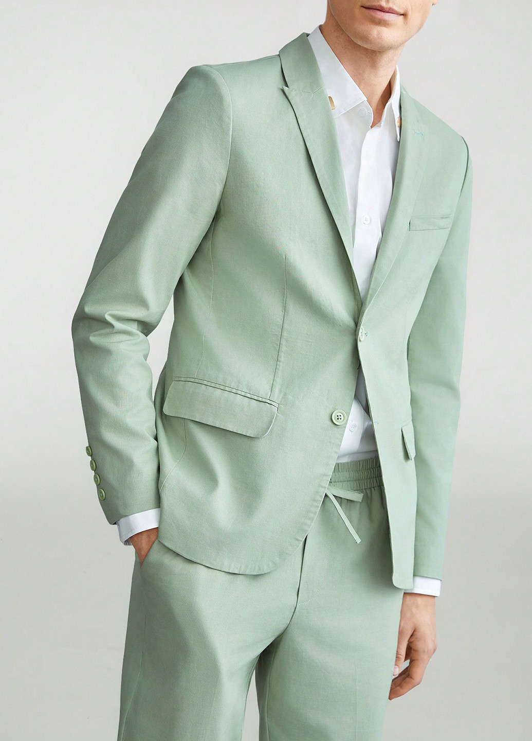 М'ятний демісезонний костюм (піджак, штани) брючний SHEIN