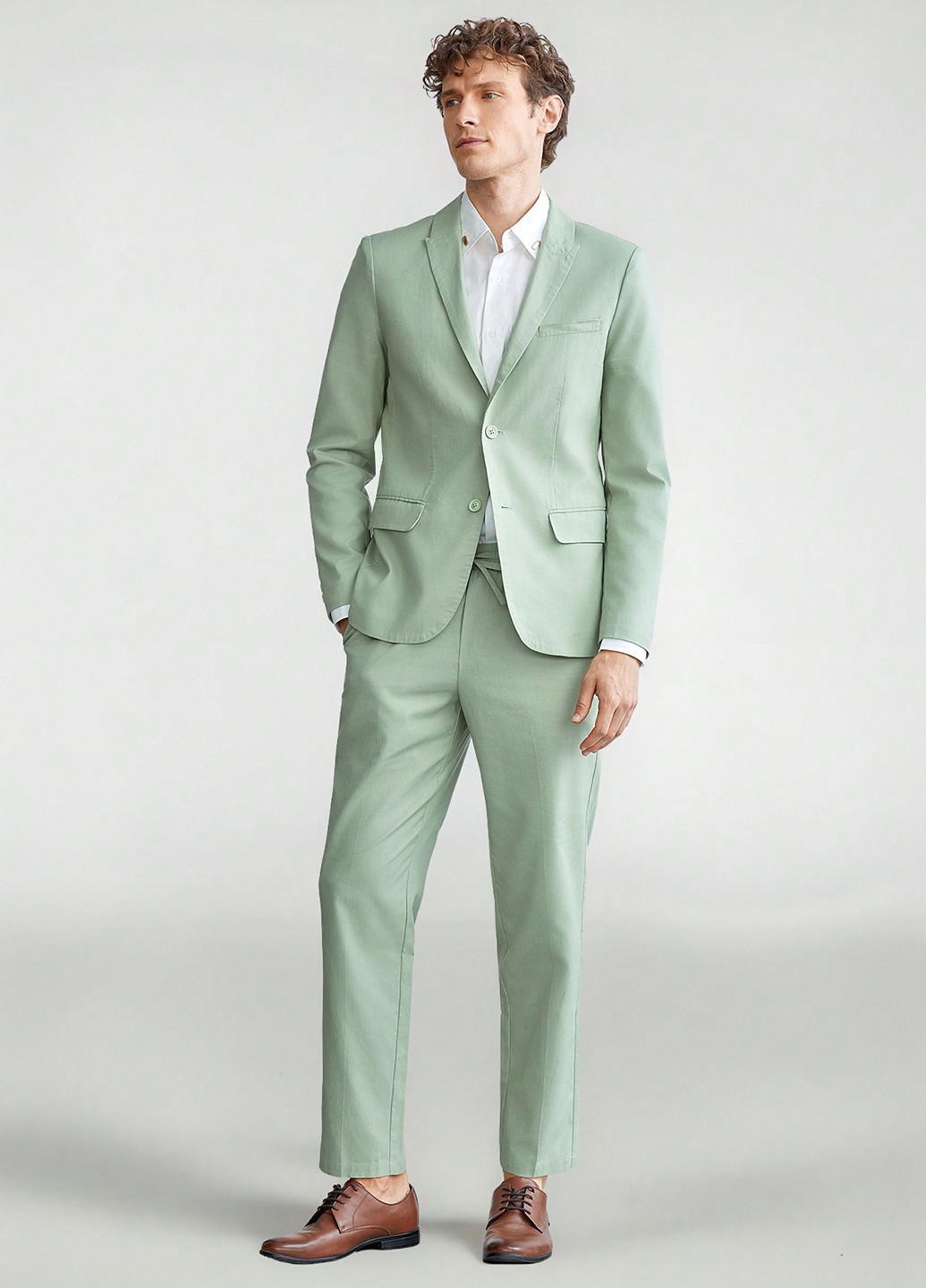 М'ятний демісезонний костюм (піджак, штани) брючний SHEIN