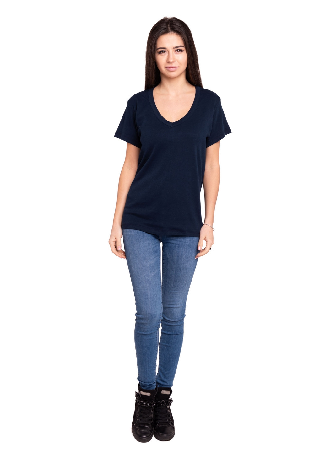 Темно-синяя всесезон футболка женская Наталюкс 21-2369