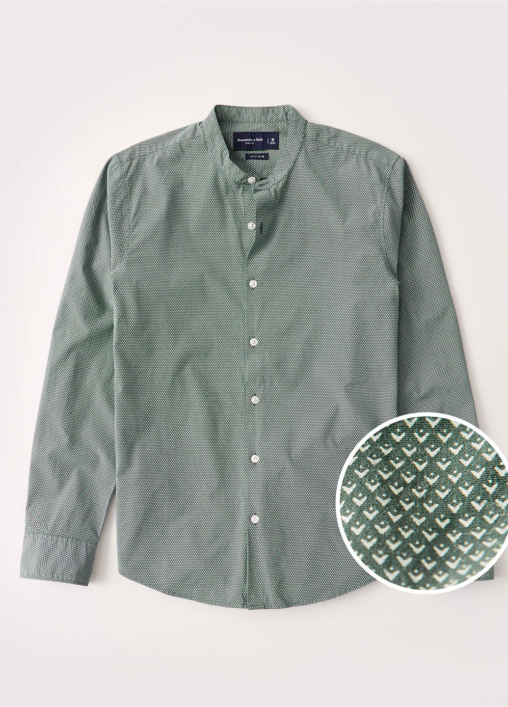 Оливковая кэжуал рубашка с абстрактным узором Abercrombie & Fitch