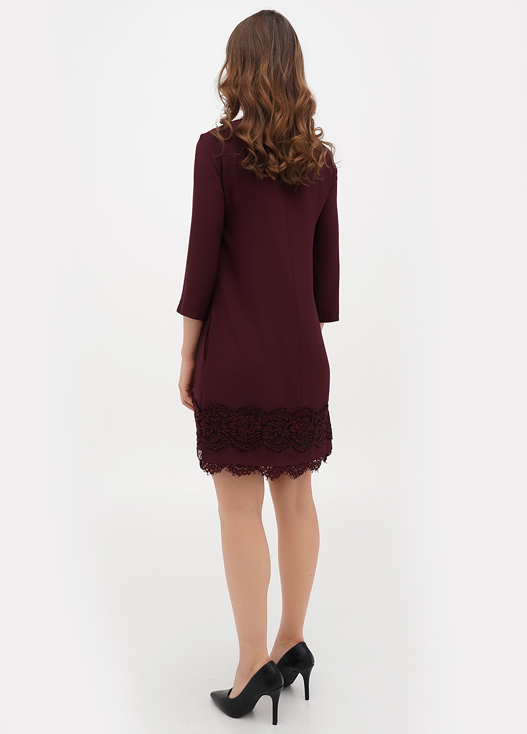 Бордова кежуал сукня а-силует Sassofono однотонна