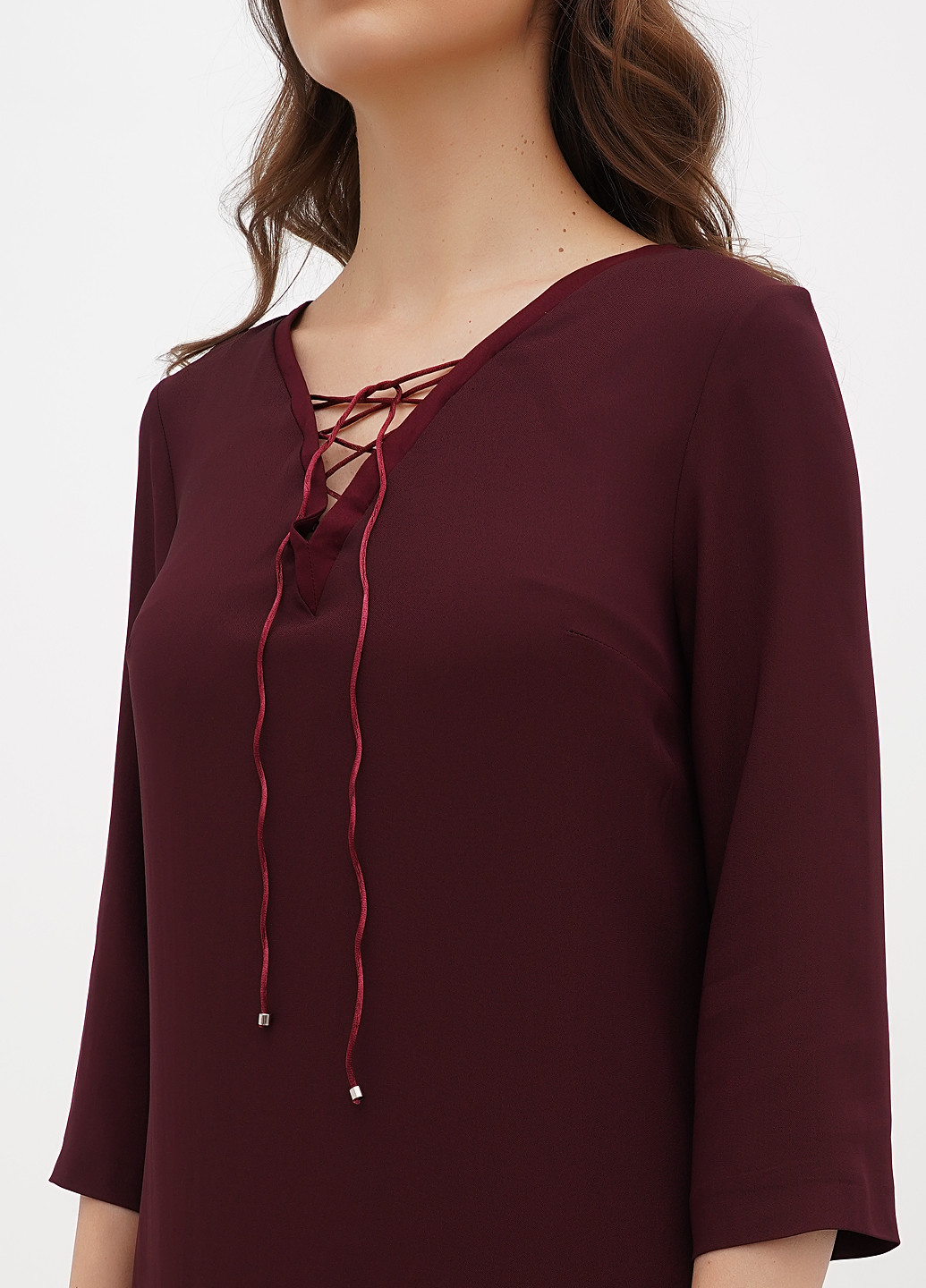 Бордова кежуал сукня а-силует Sassofono однотонна