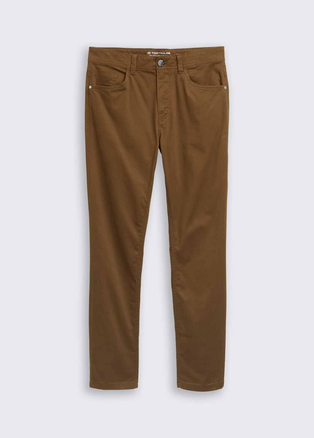 Коричневые кэжуал демисезонные прямые брюки Tom Tailor