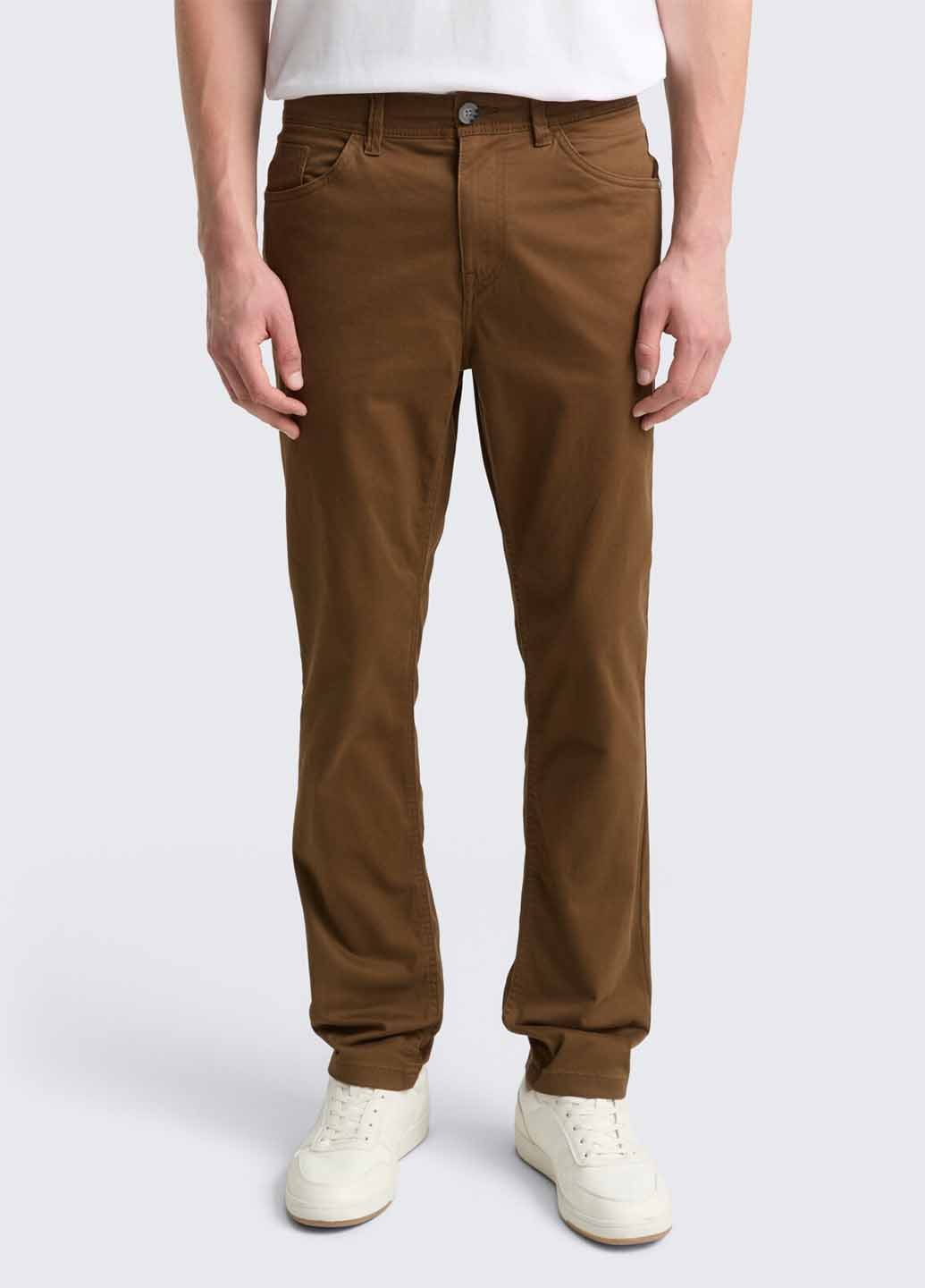 Коричневые кэжуал демисезонные прямые брюки Tom Tailor