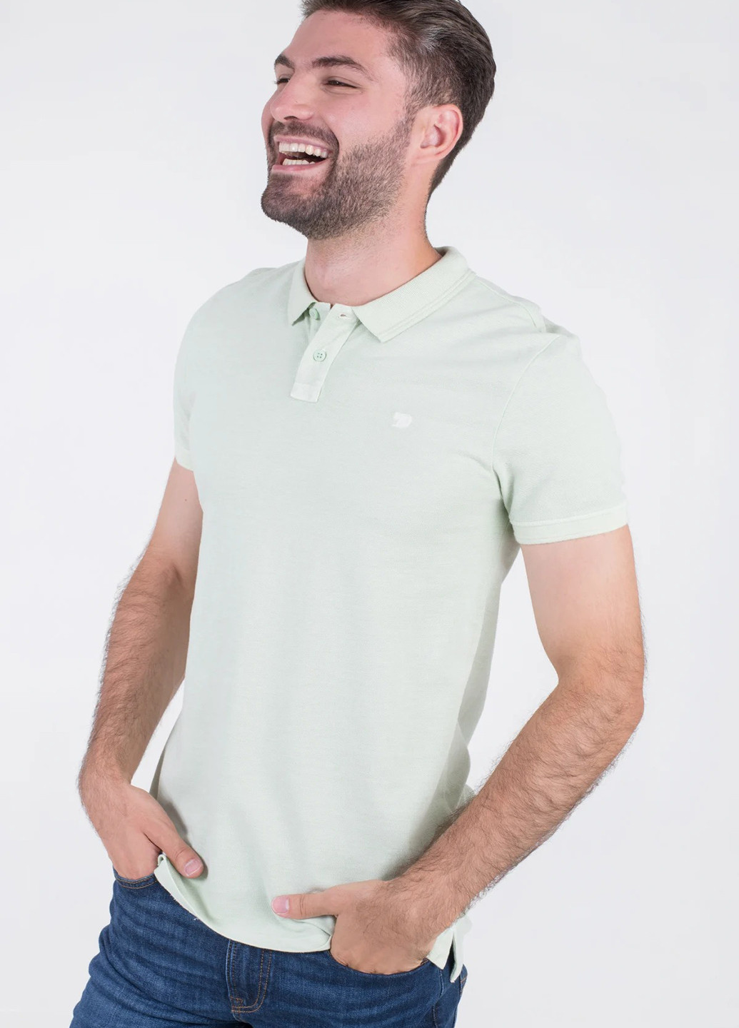 Мятная футболка-поло для мужчин Tom Tailor однотонная